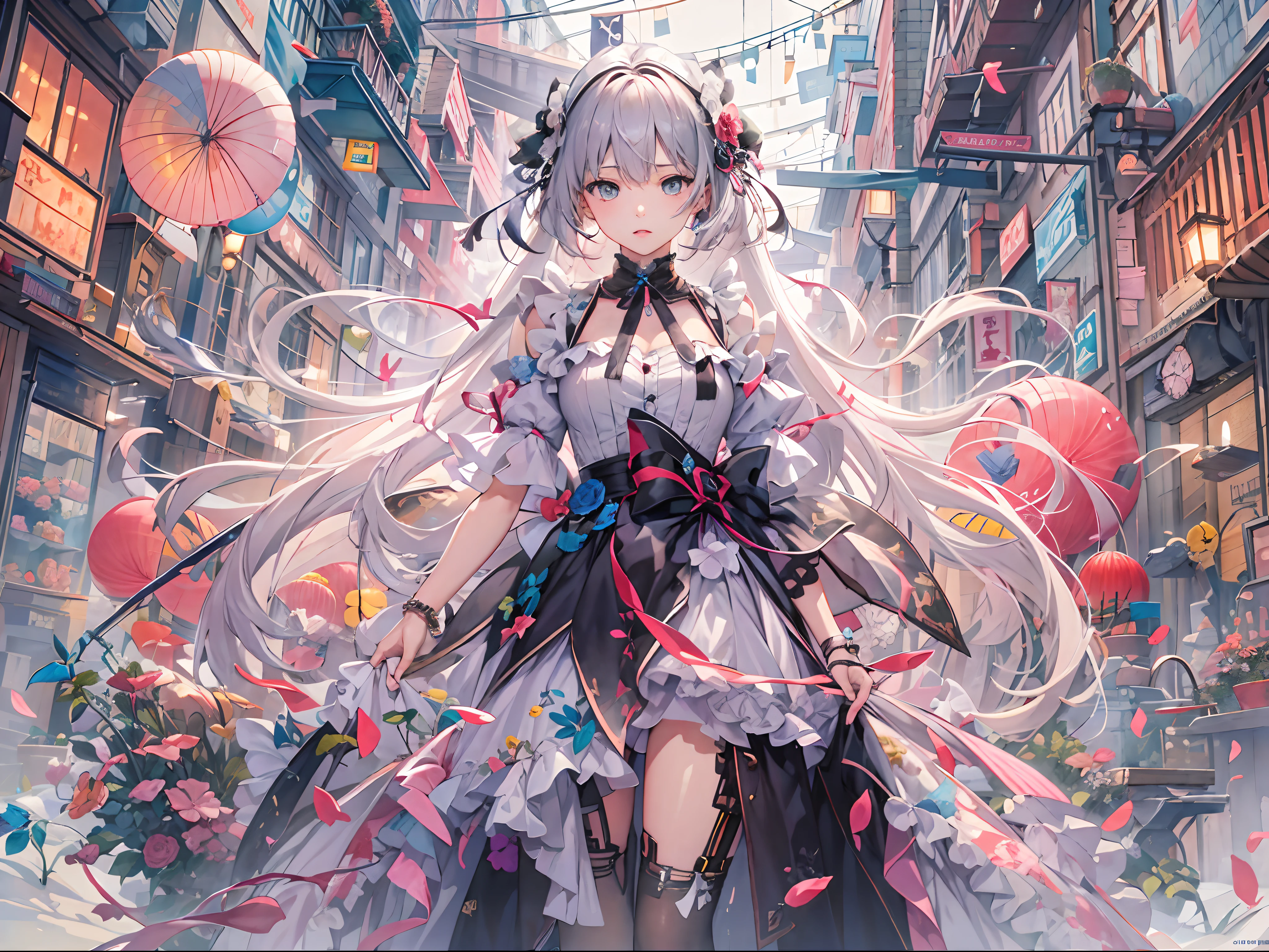 tmasterpiece、top-quality、ultra - detailed、offcial art、aestheticly pleasing、1girl in、Fault art:1.5、extremely colorful:1.5