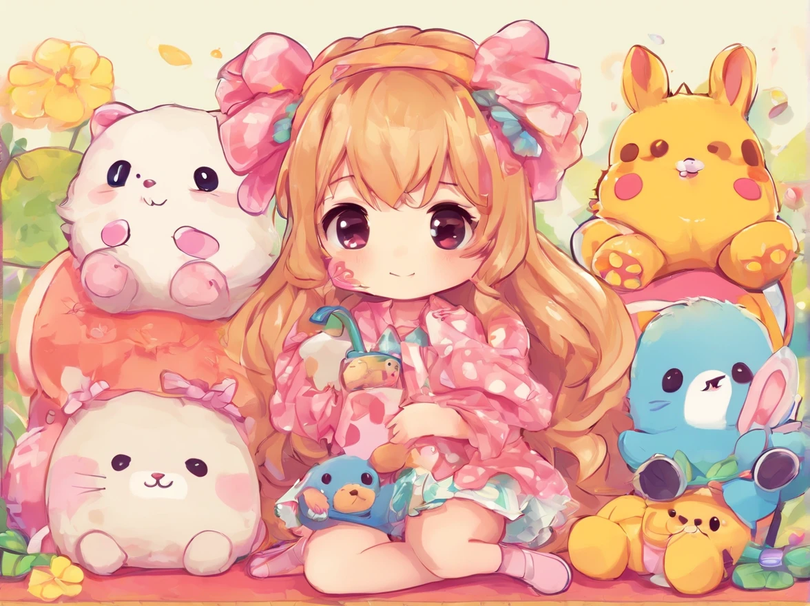 jugando con peluches