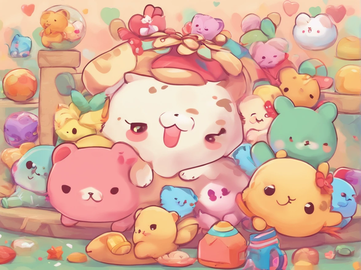 jugando con peluches