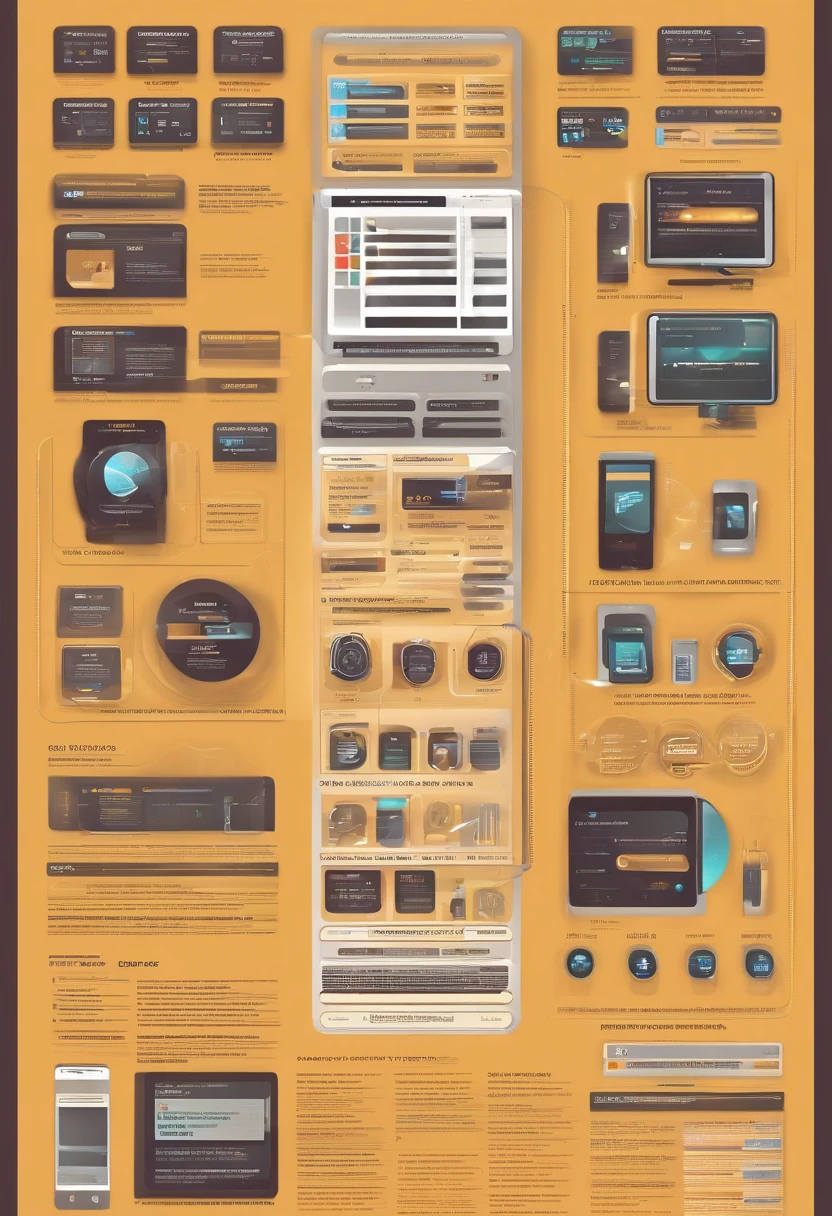 Creates a picture of information and communication technology services, para um site, que junta elementos futurisiticoas de computador e smartphone, ux, ui