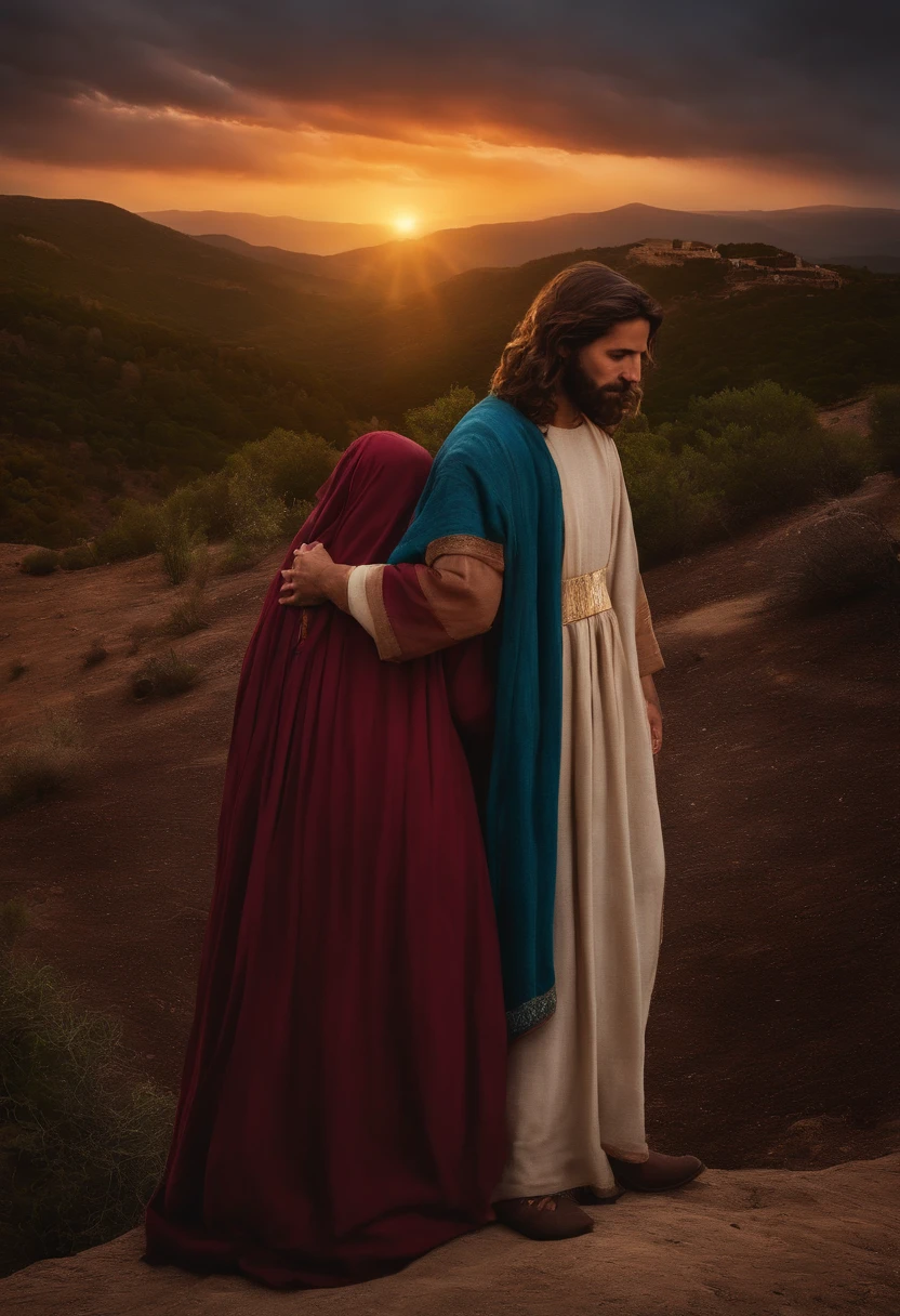 el "dama" met the Nazarene at the top of the hill.
Marta, Seeing Jesus, He threw himself at his feet, Giving vent to her tears, al tiempo que
exclamaba entre grandes gritos: «¡Master, I've been here, mi hermano no hubiera
muerto!»
Jesus, Entonces, He bent down and after picking her up he said: "Diez fe, And your brother will rise again.