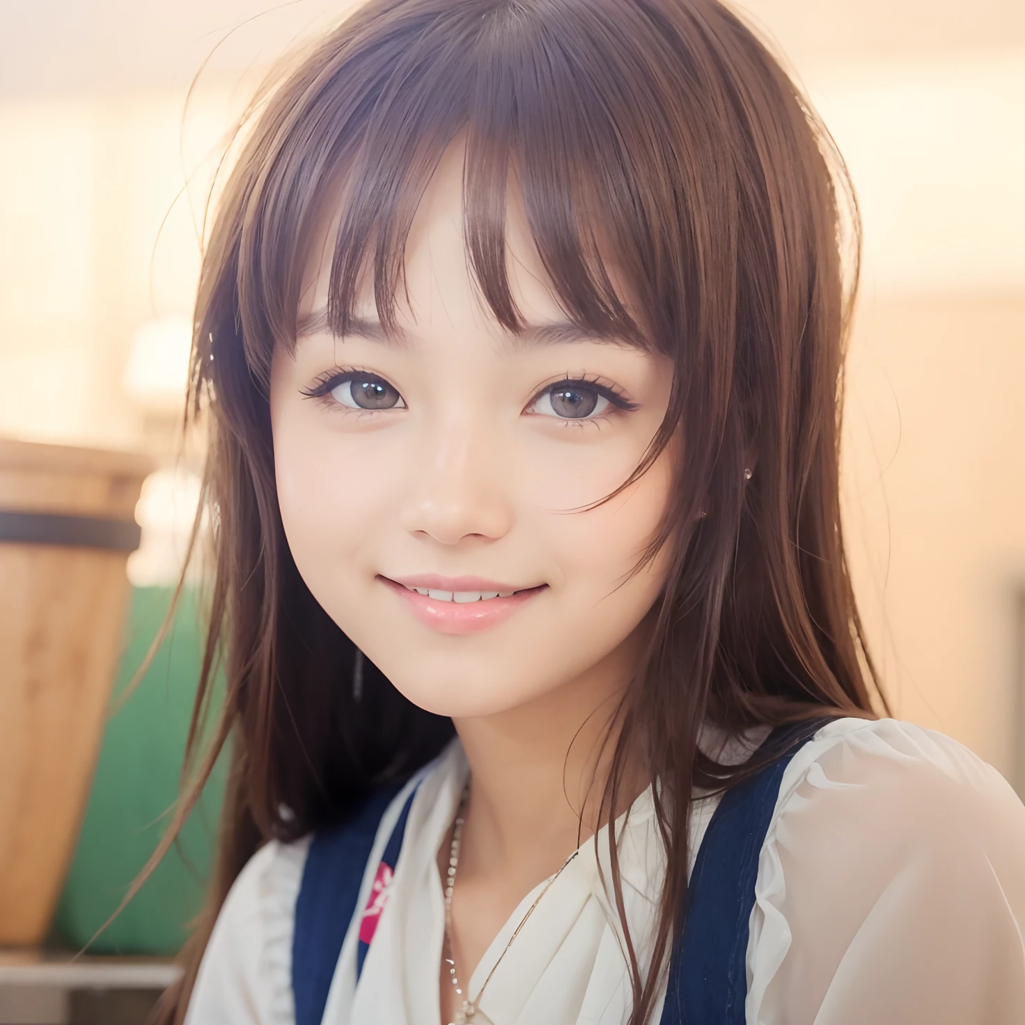 beatiful girl,smile,brown hair and eye