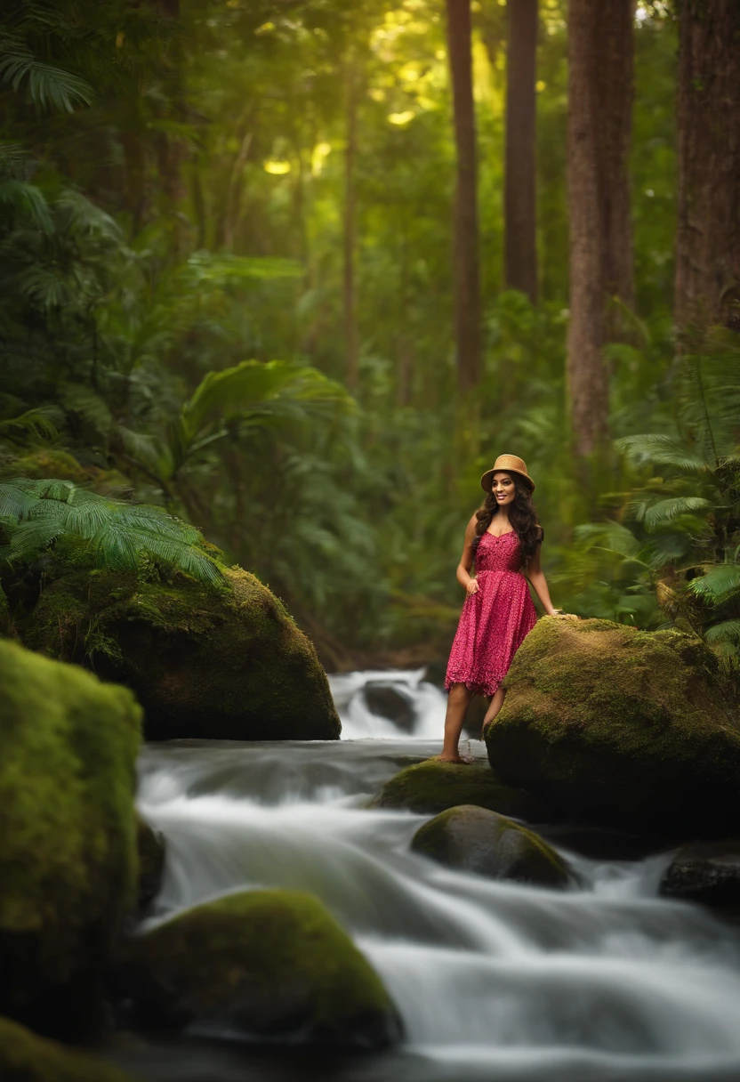 Cria uma imagem da Dora aventureira na floresta
