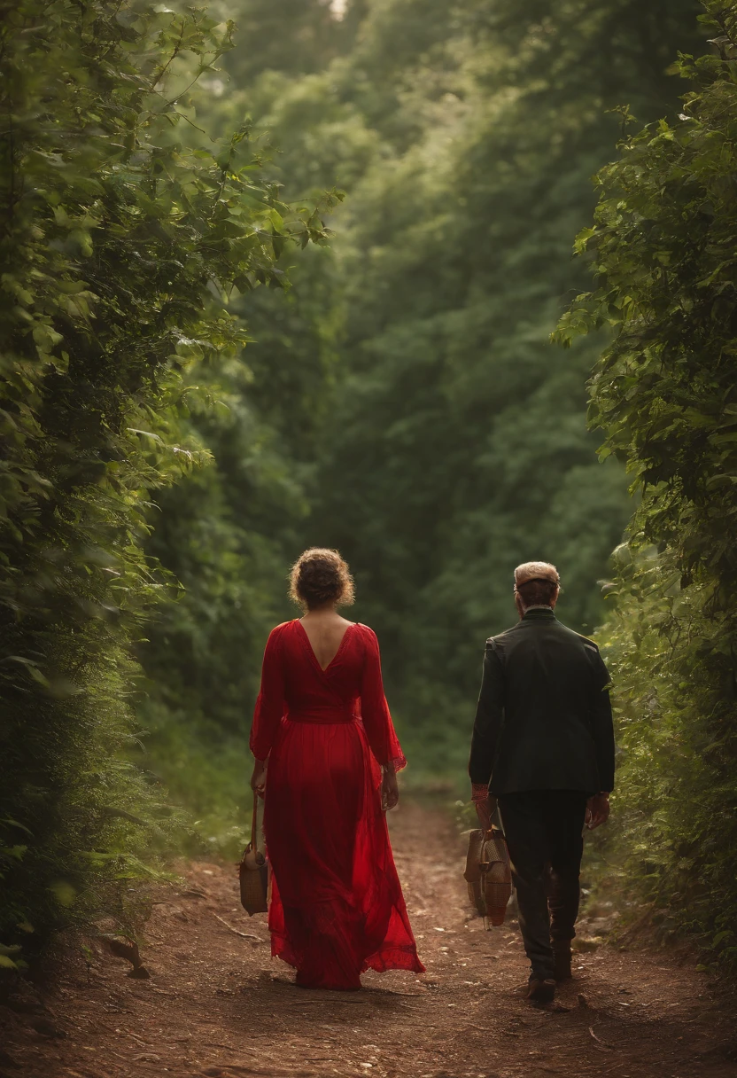 a red path in the middle of a green field, ((giant sun)),an ultrafine detailed painting by Daren Bader, shutterstock contest winner, neo-romanticism, soft mist, made of mist, deviantart,Fujifilm XT3,by Steve McCurry, by Alessio Albi, by Lee Jeffries, by Herb Ritts, by Jeremy Man,long shot,wide view, commercial photography