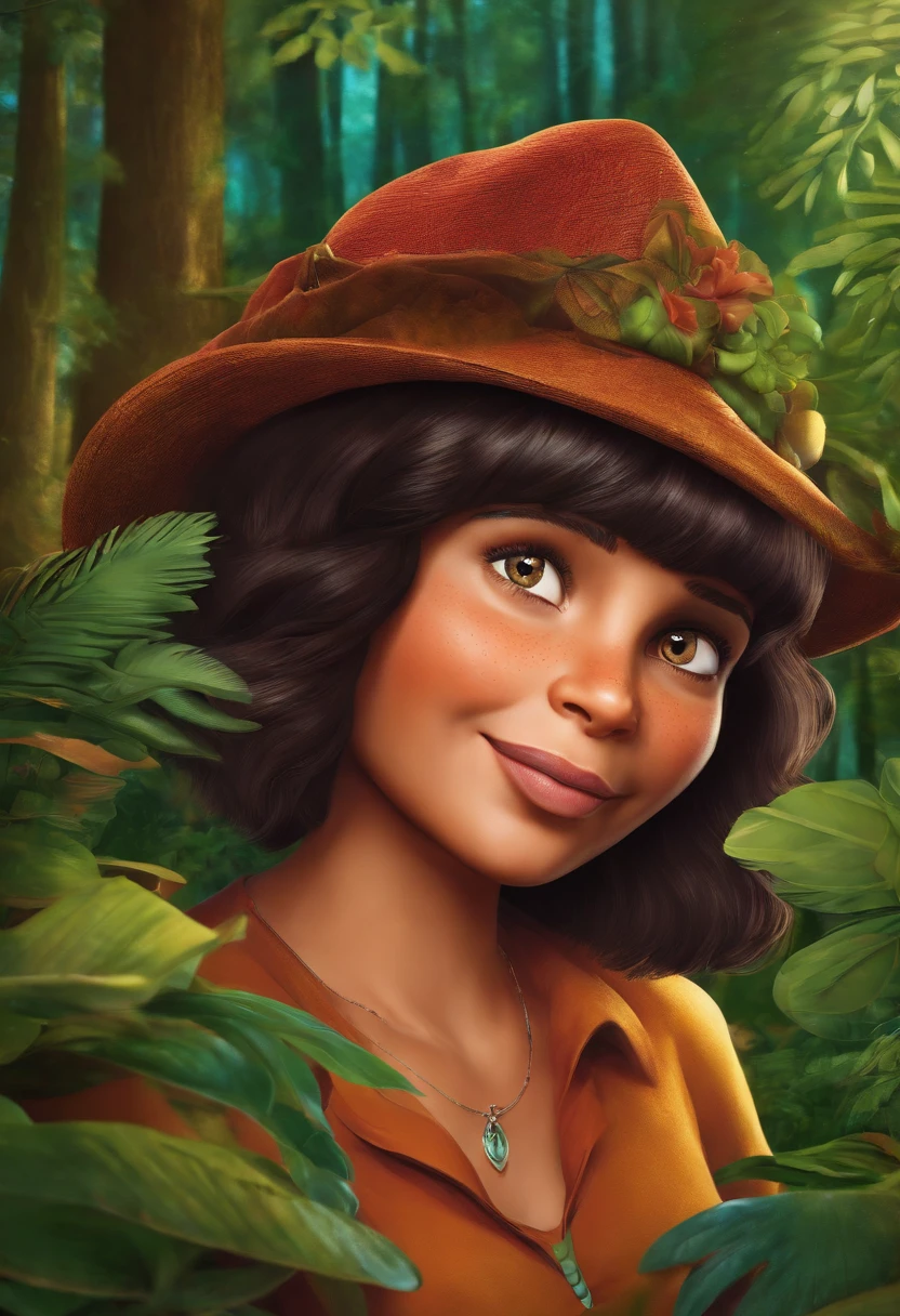 Creates an identical image of the adult adventurous Dora in the forest
