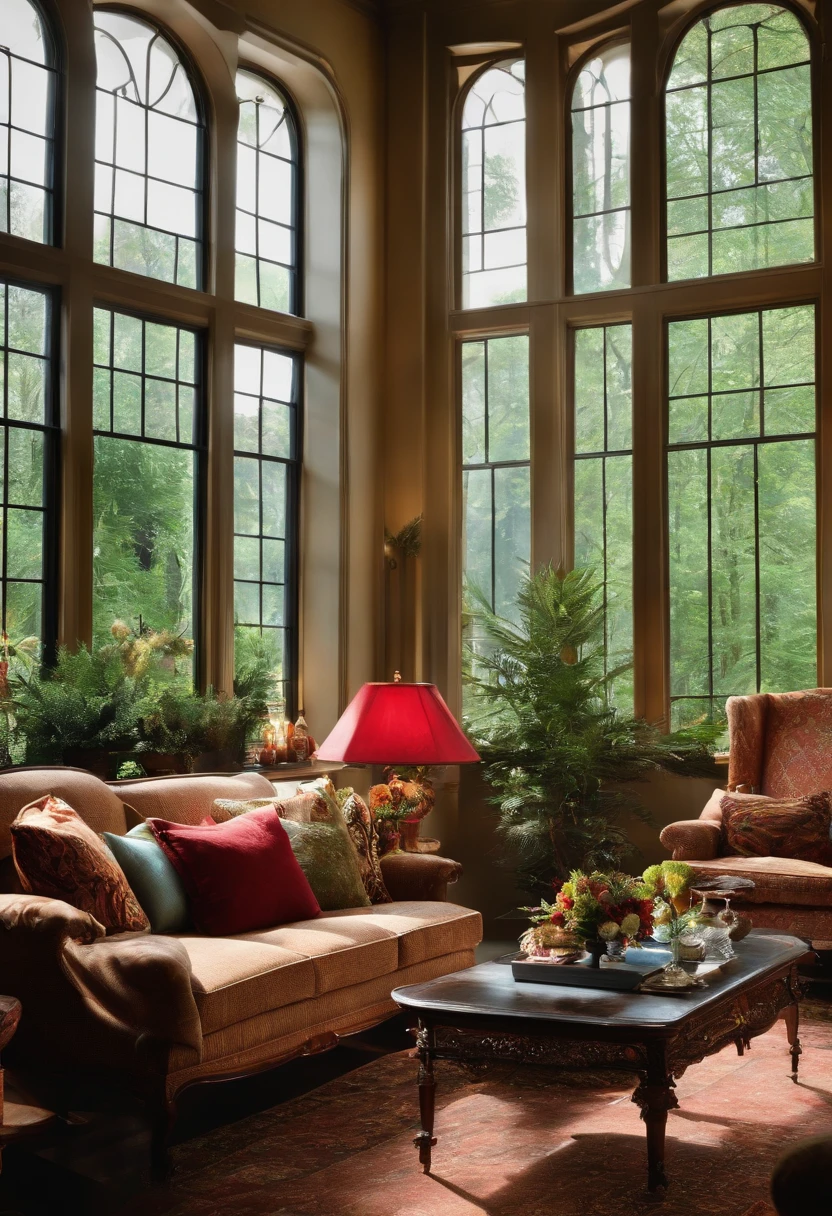 Living room There are 2 large windows.