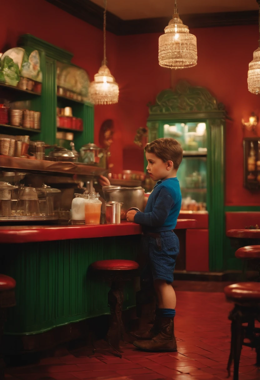 Child from the movie The Orphan putting poison in his parents' café