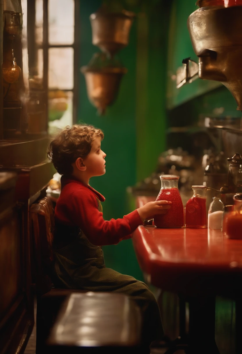 Child from the movie The Orphan putting poison in his parents' café