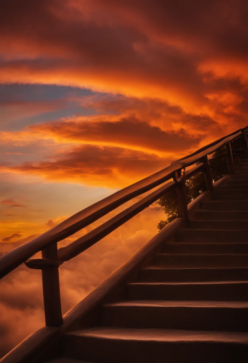 Close-up of the stairs leading to the rainbow sky, stairway to heaven, A very colorful heaven, stairs from hell to heaven, Leading to the Sky, Rainbow clouds, Colors of Heaven, Rainbow Trail, Colorful sky, Rainbow clouds, Heaven!!!!!!!!, rainbow, Rainbow colors, Psychedelic sky, In beautiful colors, Irridescent color, colorful dream, colorful skies