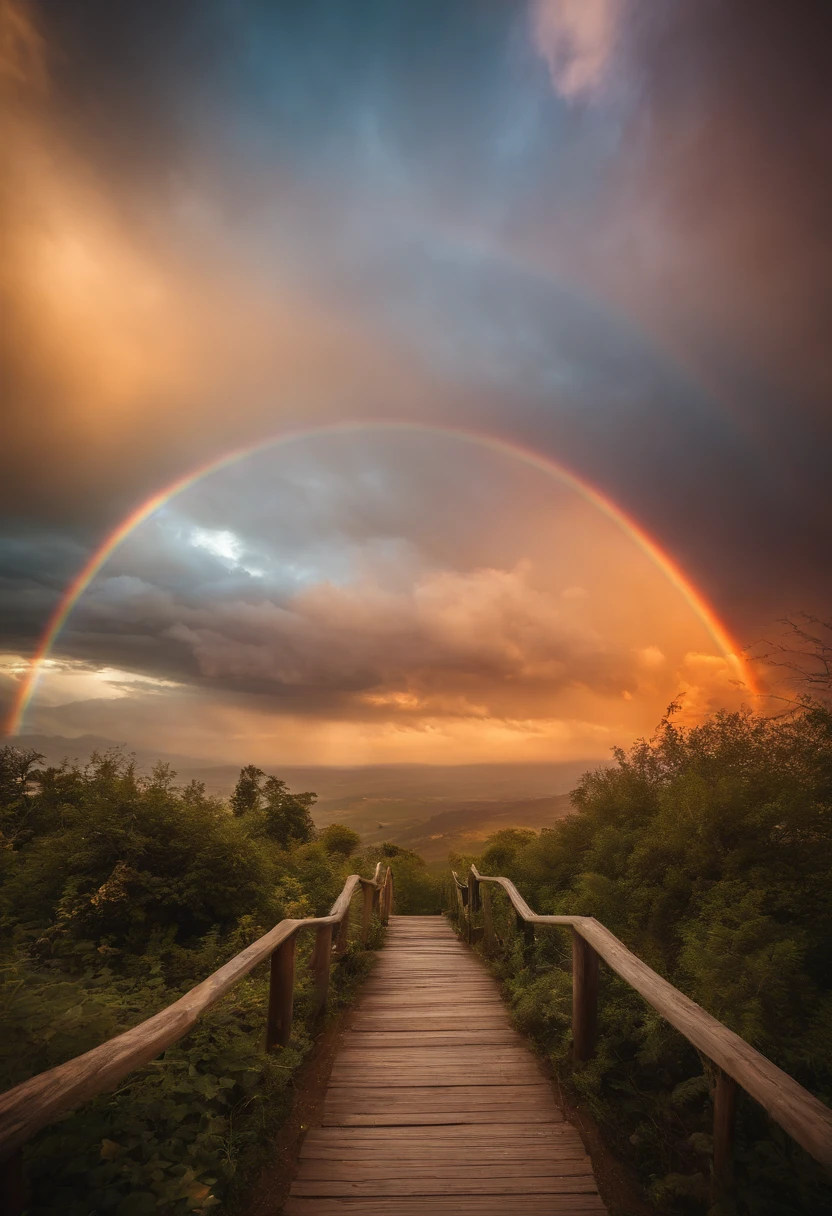Close-up of the stairs leading to the rainbow sky, stairway to heaven, A very colorful heaven, stairs from hell to heaven, Leading to the Sky, Rainbow clouds, Colors of Heaven, Rainbow Trail, Colorful sky, Rainbow clouds, Heaven!!!!!!!!, rainbow, Rainbow colors, Psychedelic sky, In beautiful colors, Irridescent color, colorful dream, colorful skies