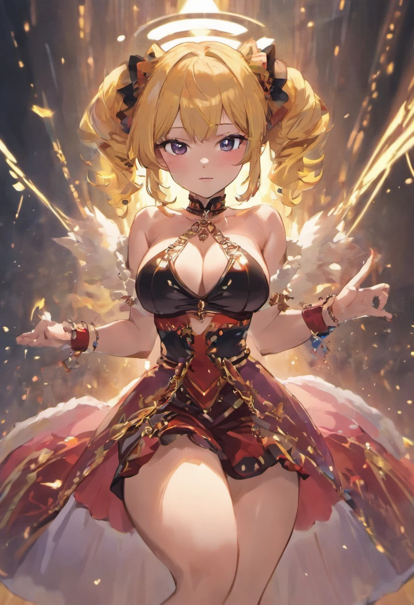 queen , realisitic , chain Choker, (Big breasts:1.4)、skirt black