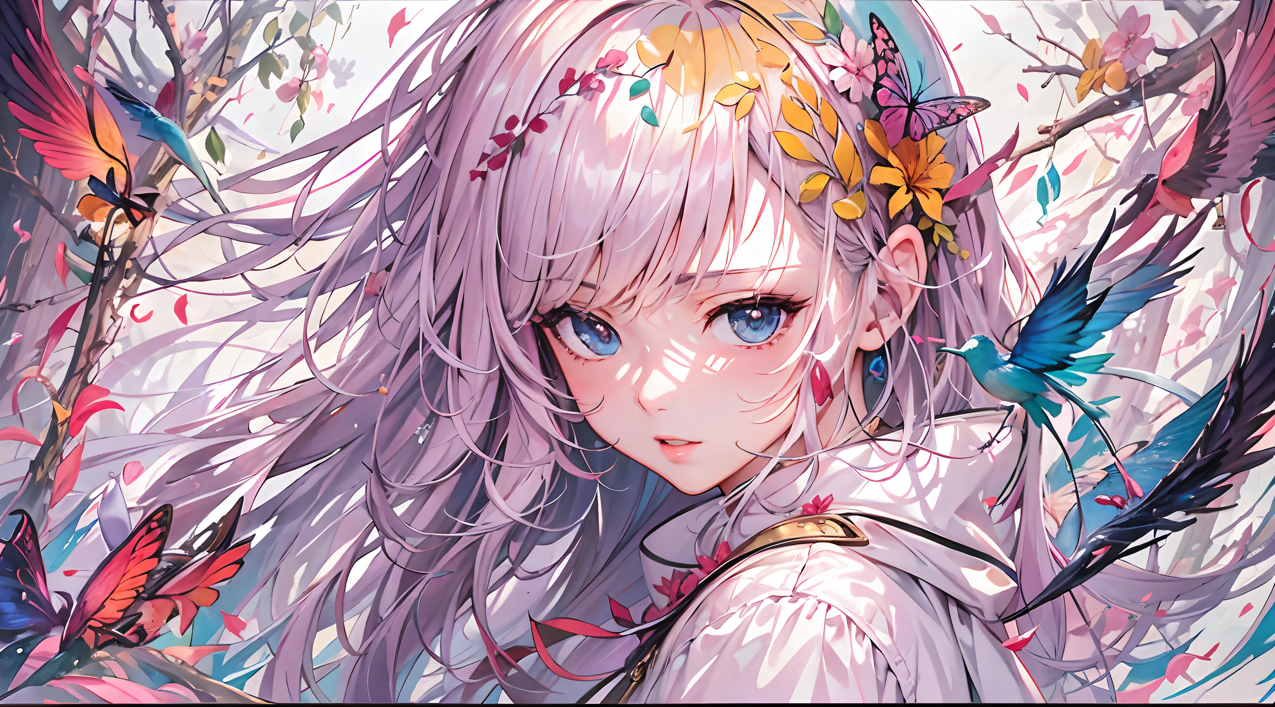 tmasterpiece、top-quality、ultra - detailed、offcial art、aestheticly pleasing、1girl in、Fault art:1.5、extremely colorful:1.5
