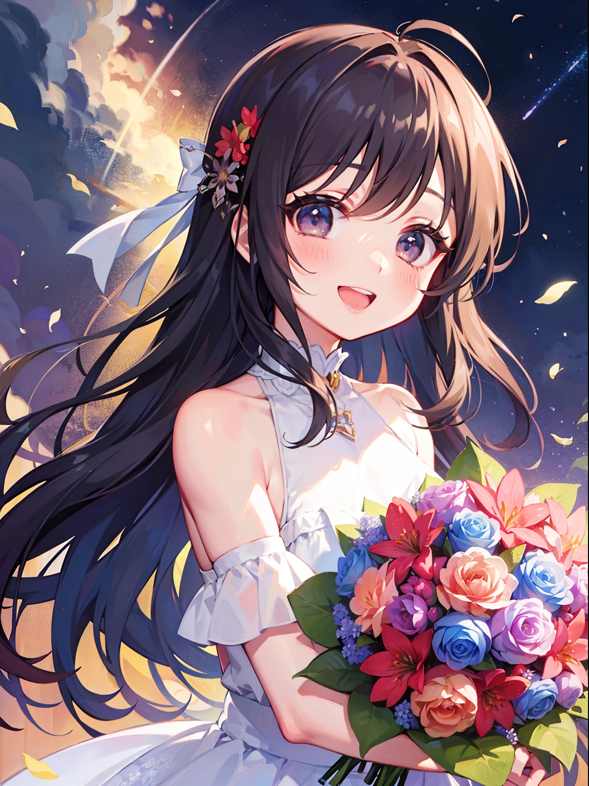 celebration、💐、Flower bouquet、Laugh、smil、kosmos、