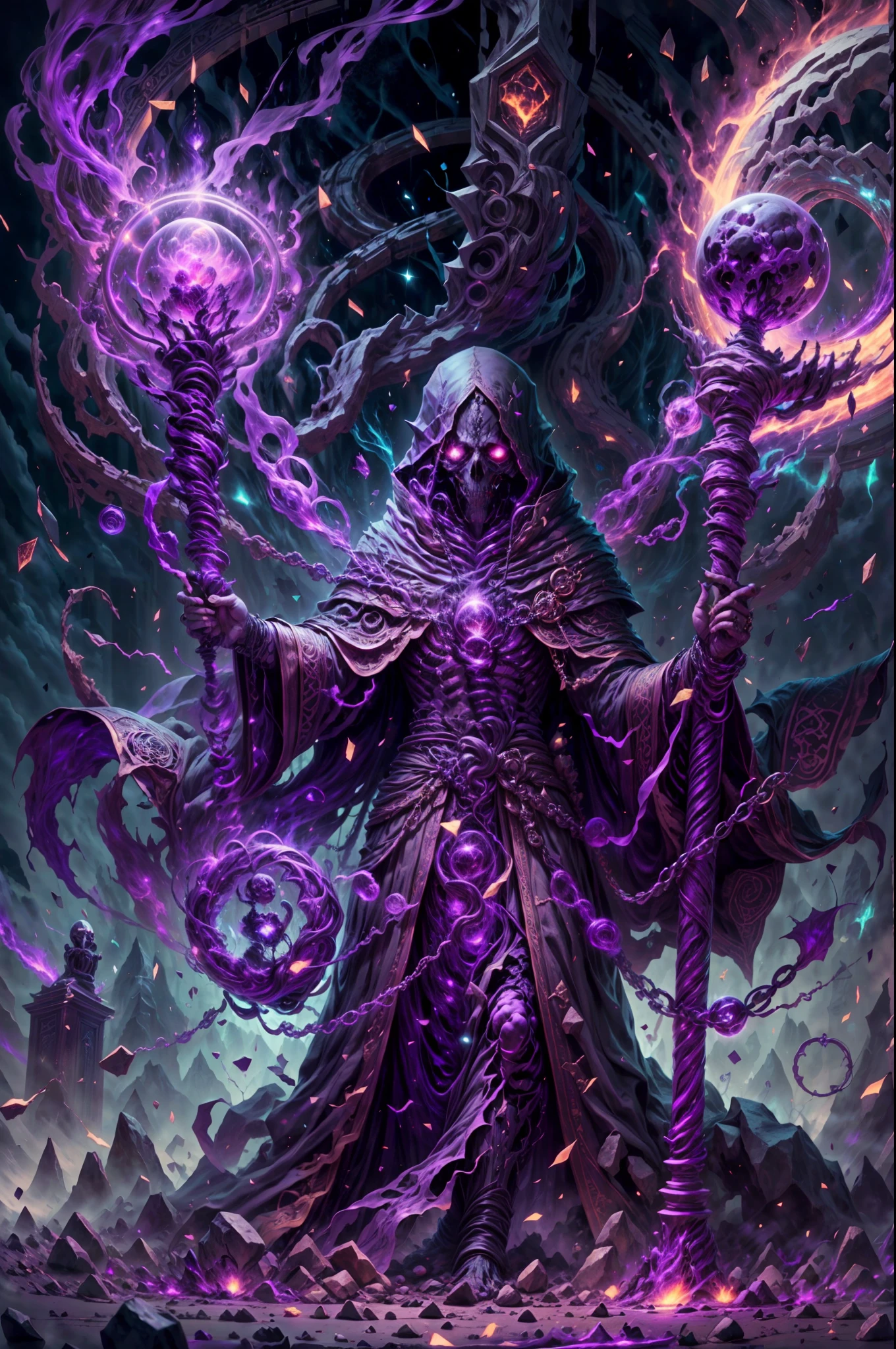 Hastur, king in yellows, emerging from a rift in time space continuum