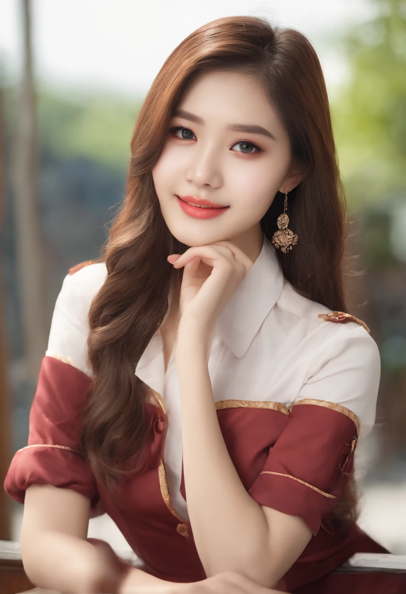 Full body "(Best Quality,hight resolution),(Realistic),(Studio Lighting),(Portrait),(sixteen years old) Cute Girl,(reporter),(Professional),(Vivid colors),(Detailed eyes, Lips),(Studio Type),(journalist),(microphone),(professional attire),(Confident smile),(Dynamic Pose),(neutral background),(Bright, energetic atmosphere)"Cute 16-year-old reporter (High quality,4K,8K,hight resolution,masutepiece:1.2),Beautiful detailed eyes,Beautiful detailed lips,Long hair,uniform, (((16yo girl))),Long hair girl in casual dress sitting in studio , gesture,Mare hair,Professional,Vibrant colors,Soft lighting,subtle shadows,messy bun, Light breeze in the mare's hair,Stunning graceful posture,confident expression,Expressive eyes,Curved eyelashes,subtle blush,Sparkling Highlights,Sharp details,Soft skin,Precise shading,Bright atmosphere,dynamic compositions,Sublime artwork, small round eyes, Chinese Teen, shiny pink lips, Seductive cute smile, K-Pop Looks, Complete systemic anatomy