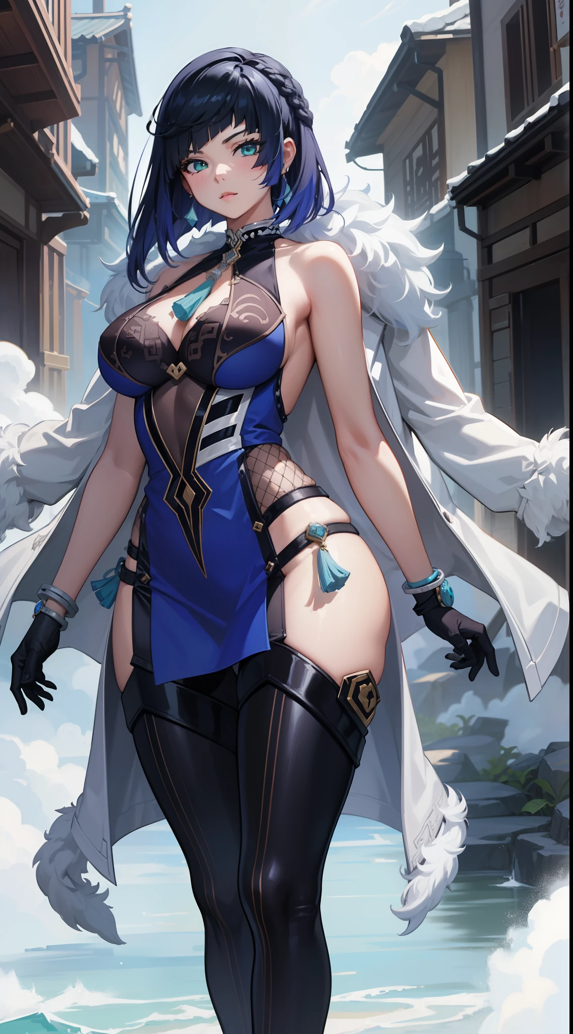 Una mujer sexy con una falda de armadura de encaje de loto blanco y rosa, Chengwei Pan en ArtStation, por Yang J, Detailed fantasy art, Impresionante arte de personajes, Fanart Mejor ArtStation, epic exquisite character art, hermosa armadura, Artgerm extremadamente detallado, Arte detallado del anime digital, Artgerm en ArtStation Pixiv, Chica armadura, escote pechos grandes:1.2, (minifalda:1,5)