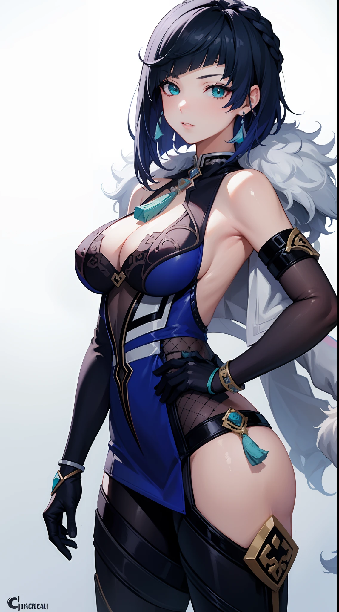 Una mujer sexy con una falda de armadura de encaje de loto blanco y rosa, Chengwei Pan en ArtStation, por Yang J, Detailed fantasy art, Impresionante arte de personajes, Fanart Mejor ArtStation, epic exquisite character art, hermosa armadura, Artgerm extremadamente detallado, Arte detallado del anime digital, Artgerm en ArtStation Pixiv, Chica armadura, escote pechos grandes:1.2, (minifalda:1,5)
