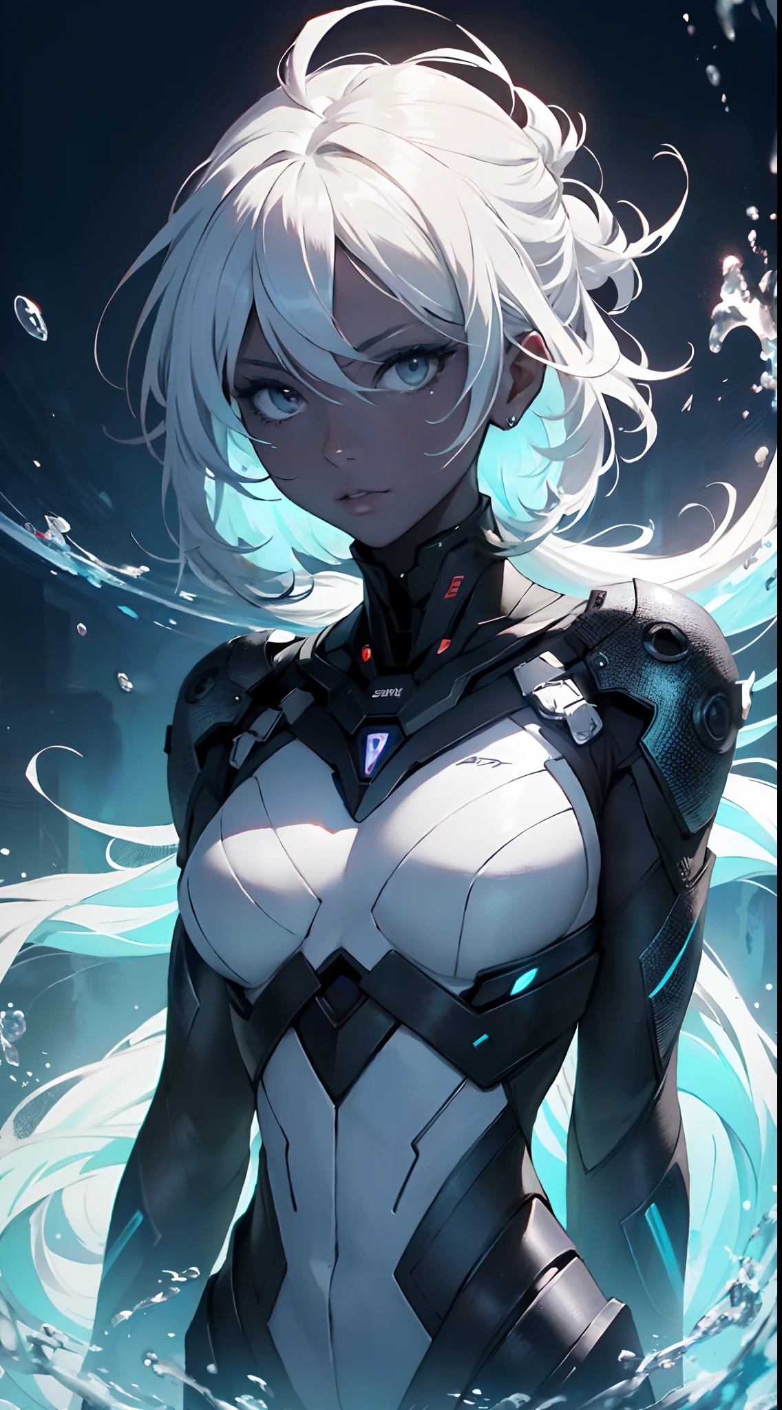 Create an ultra-detailed, Best Quality, A high-resolution masterpiece, depicting an umbral elemental with a non-humanoid figure, seeping into the blue energy of perfect shadows, High quality shading, Photorealistic,