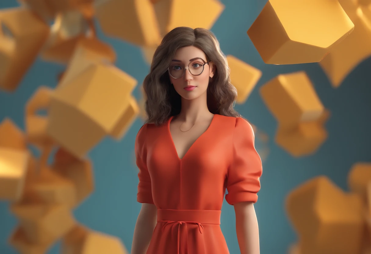 make a 4K woman animation character 30 years old with mysterious background vibes