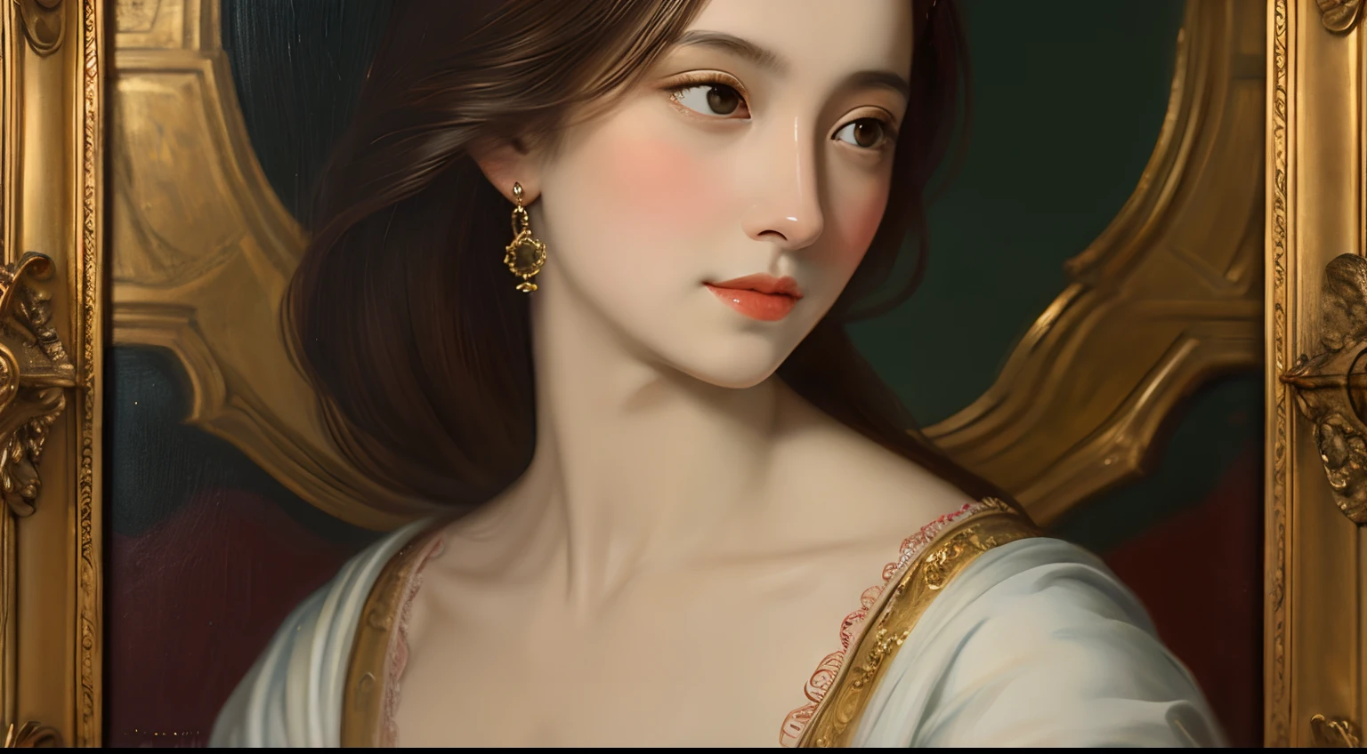 an oil painting、Oil painting、??????????、both sexes、Beautuful Women、renaissance、𝓡𝓸𝓶𝓪𝓷𝓽𝓲𝓬、Thai