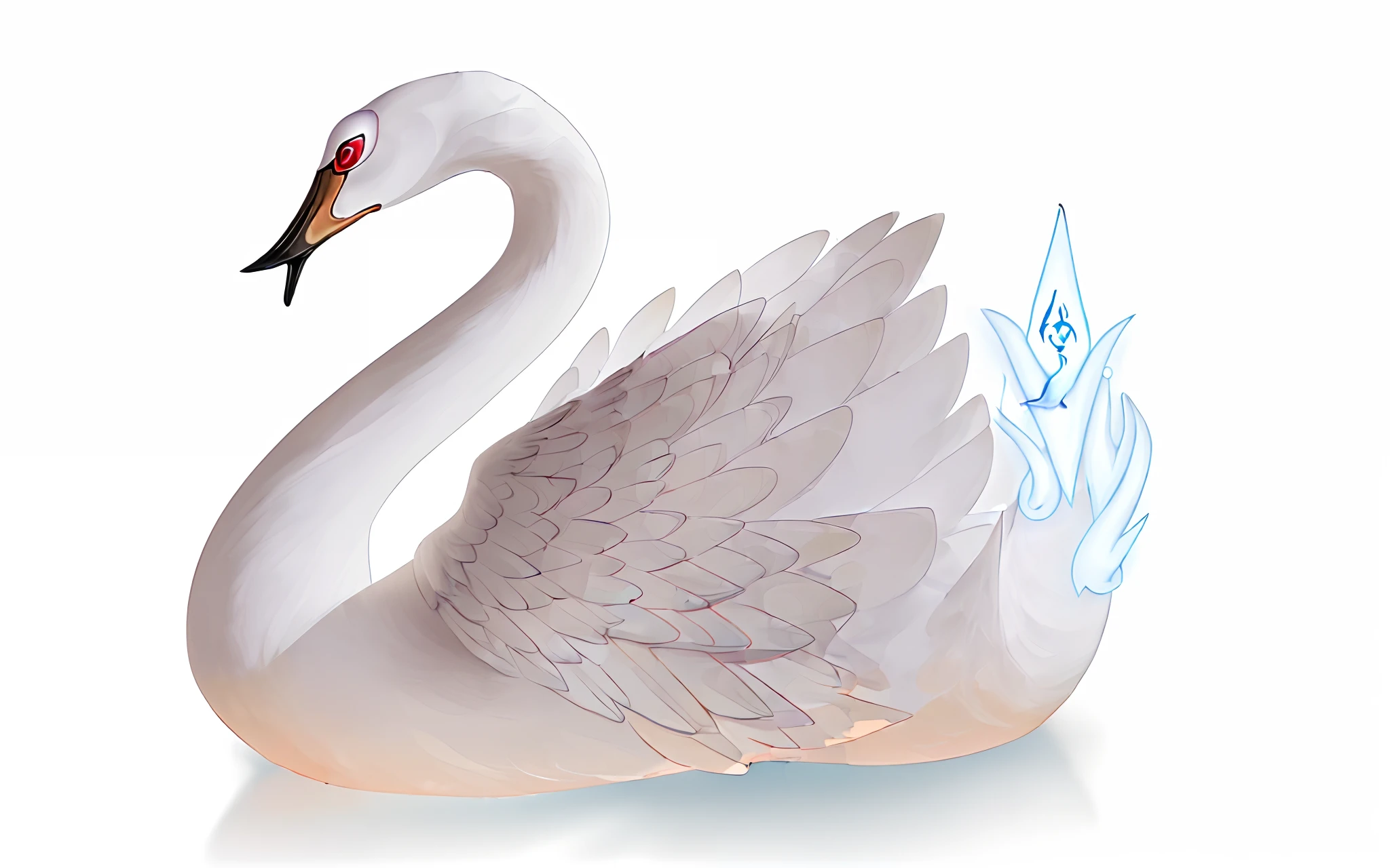 ((tmasterpiece)), Slavic Swan, swan, WOW icon, spell, Magic, Magic glow, aura, The energy of light around the swan, 555