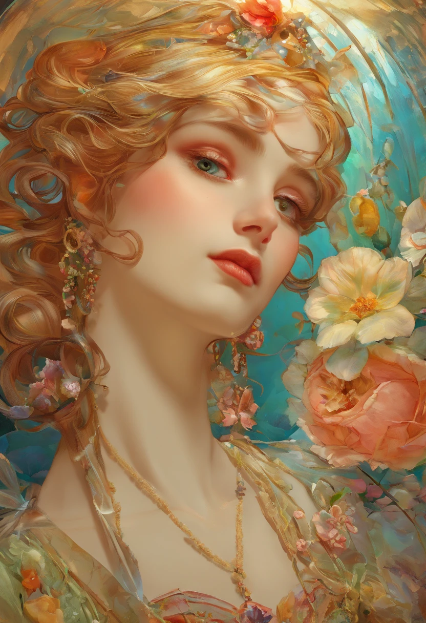 Photorealism of The cake is in the teacup,,{{masterpiece}}, {{{best quality}}},{{ultra-detailed}}, {{illustration}},{{masterpiece}},{{{best quality}}},{{ultra-detailed}}, {{{illustration}}},{{disheveled hair}},close-up photo,a beautiful painting by Alphonse Mucha,Glass Paint,Dripping Paint,Paper-Marbling,Puffy Paint,