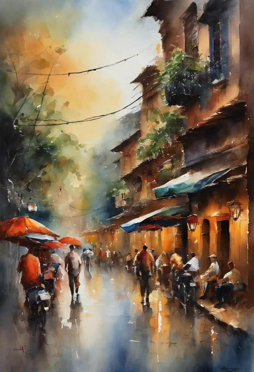 La mejor calidad, Masutepiece, 超A high resolution, (fotos realistas:1.4), surrealismo, dream-like,FusionArt,calle en HaNoi en el fondo