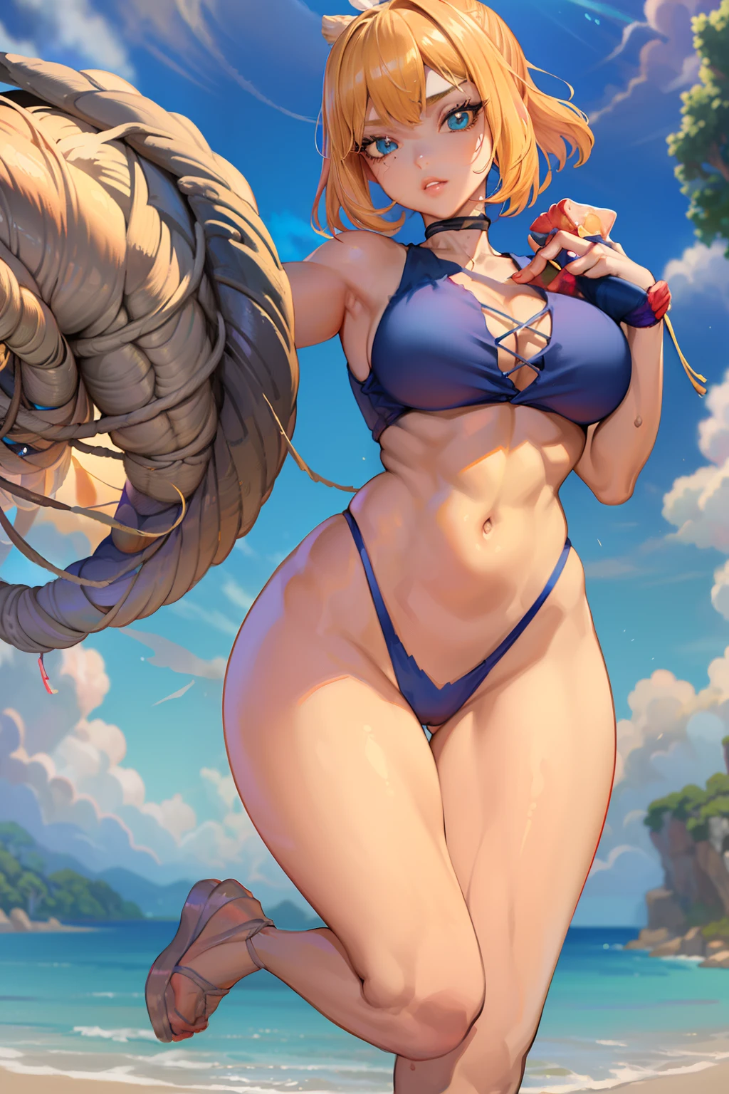 1girl, kohaku, taking sexy pose, random pose, perfect face and slim body, perfect eyes, random tight bikini, exposed clitoris, big tits, perfect hair, highres, highest quallity, illustration, cinematic light, ultra detailed, detailed face, (detailed eyes), best quality, hyper detailed, masterpiece, (detailed face),
