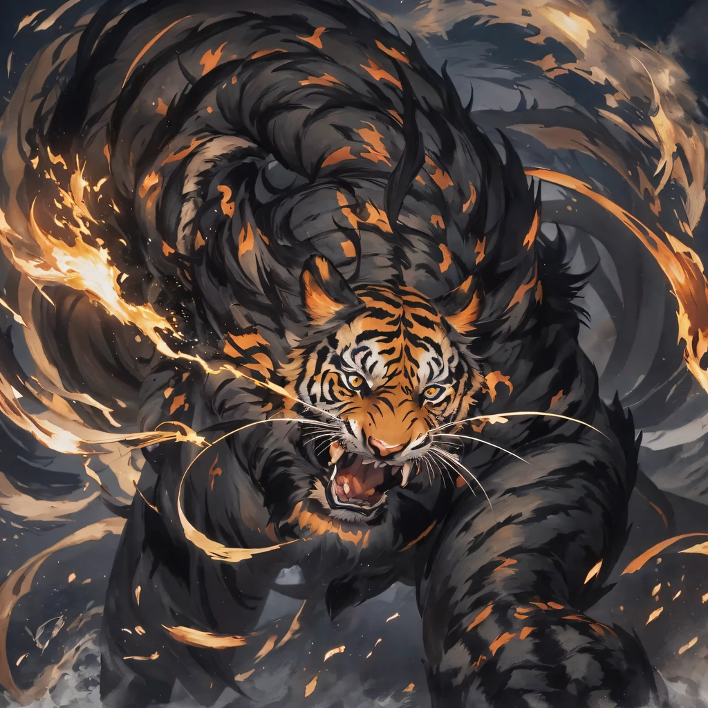 Night Tiger Demon 32K,Phoenix Immortal Demon Realm, Chance encounter with Liu Hanshu, He saw in him his former self, It was decided to take him as an apprentice, Teach him how to protect himself, But because of the Tibetan star map, Phoenix and the Liu family、The Jade Sword Sect establishes relationships, It opens with the death of Liu Hanshu, Qin Yu embarked on the road of confrontation with a strong enemy, Working hard, Make yourself stronger, Stick to your own core path of justice, (Tiger demon)eyes filled with angry,The monitor lizard clenched its fists,Rush up,Deliver a fatal blow to your opponent,full bodyesbian,Full body Night Tiger Demon Male Mage 32K(Masterpiece Canyon Ultra HD)Night Tiger Demon(canyons)Climb the streets, The scene of the explosion(canyons), (Night), The angry fighting stance of the Night Tiger Demon, looking at the ground, Batik linen bandana, Chinese python pattern long-sleeved garment, canyons(Abstract propylene splash:1.2), Dark clouds lightning background,Flour flies(realisticlying:1.4),Black color hair,Flour fluttering,rainbow background, A high resolution, the detail, RAW photogr, Sharp Re, Nikon D850 Film Stock Photo by Jefferies Lee 4 Kodak Portra 400 Camera F1.6 shots, Rich colors, ultra-realistic vivid textures, Dramatic lighting, Unreal Engine Art Station Trend, cinestir 800,Flowing black hair,(((Jungle Canyon)))The wounded lined up in the streets(vale)Climb the streets,Movie master real-time image quality(tmasterpiece,k hd,hyper HD,32K)Night Tiger Demon(Linen batik scarf), Combat posture, looking at the ground, Linen bandana, Chinese night tiger demon pattern long-sleeved clothing,Night Tiger Demon(Abstract gouache splash:1.2), Dark clouds lightning background,sprinkling