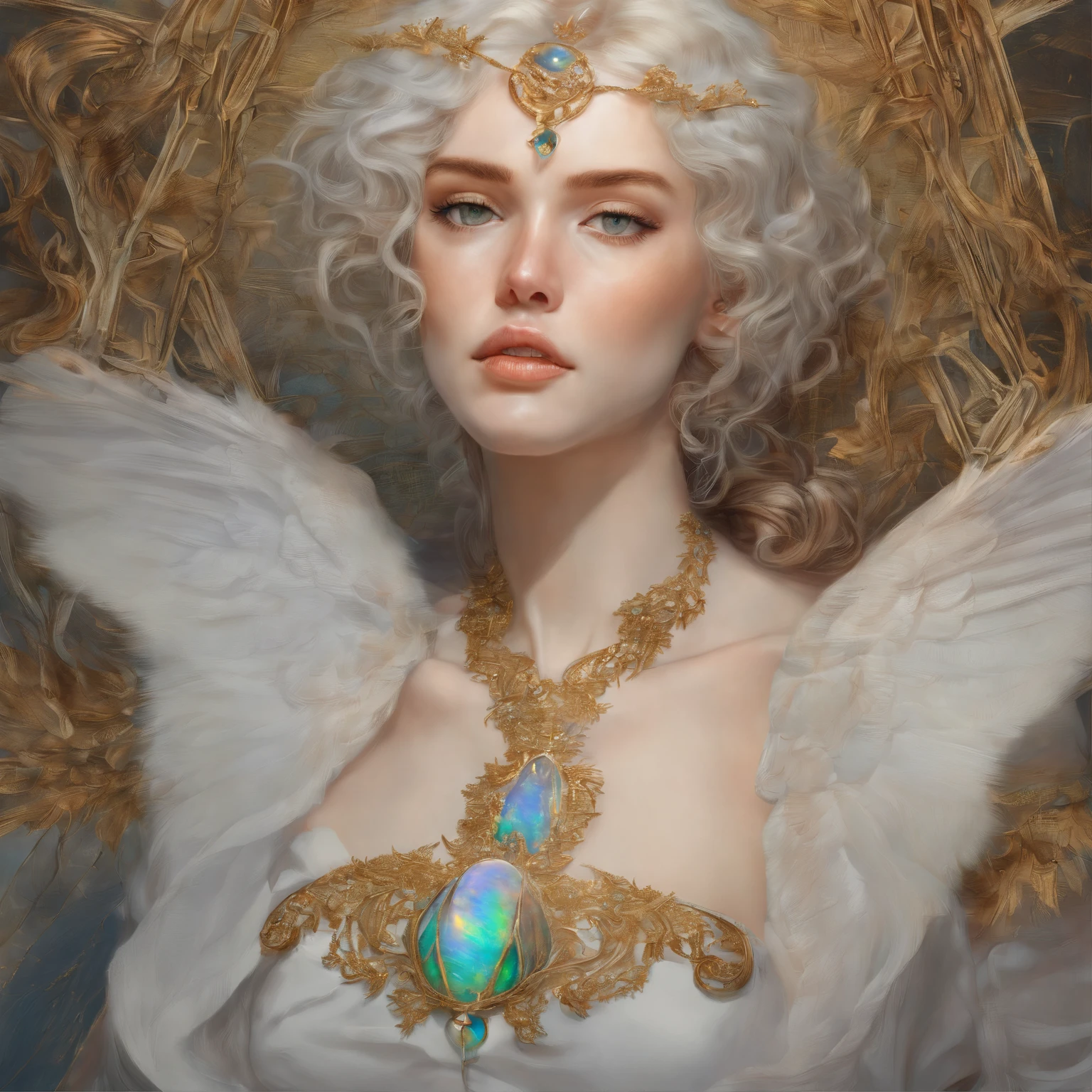 (Scorpio's opal necklace),{{Masterpiece}}, {{{Best quality}}},{{Ultra-detailed}}, {{illustration}},{{Disheveled hair}},{{Masterpiece}},{{{Best quality}}},{{Ultra-detailed}}, close up photograph,A beautiful painting by Louis Comfort Tiffany,surrealism,Impresso em 3D,Scorpio, ♏︎,High detail,hyper qualit,surrealism,hyper photorealism,8K