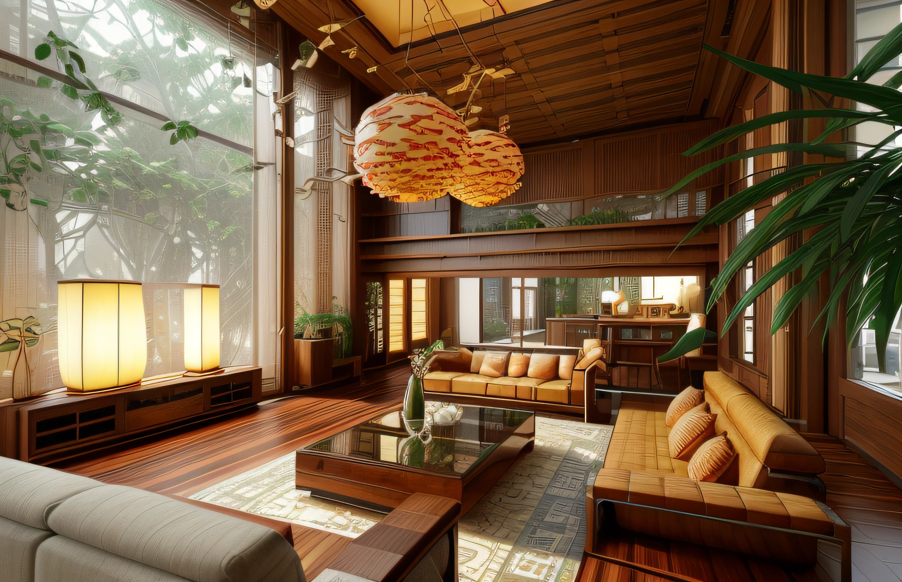 Interior design、Crazy detailed wide-angle building photos、cozy contemporary living room、(Bright warm sunshine 1:0.1)、award-winning contemporary interior design、Red mahogany wood color、DL、a chair、in a house、wooden floor、window、dining room、east asian east asian architecture、Sliding paper doors、lamp lights、buliding、walnut grain、naturey、Cups、A plant、interior design、Insert lights and shadows、depth of fields、low illuminance, led lighting walnut_furniture (11) flower, food, day, indoors, bag, cup, pillow, book, no_humans, window, bed, fruit, chair, table, sunlight, bottle, plant, curtains, box, scenery, couch, wooden_floor, realistic, door, clock, cushion, shelf, vase, statue, painting_(object), still_life, carpet, picture_(object), rug, reflective_floor