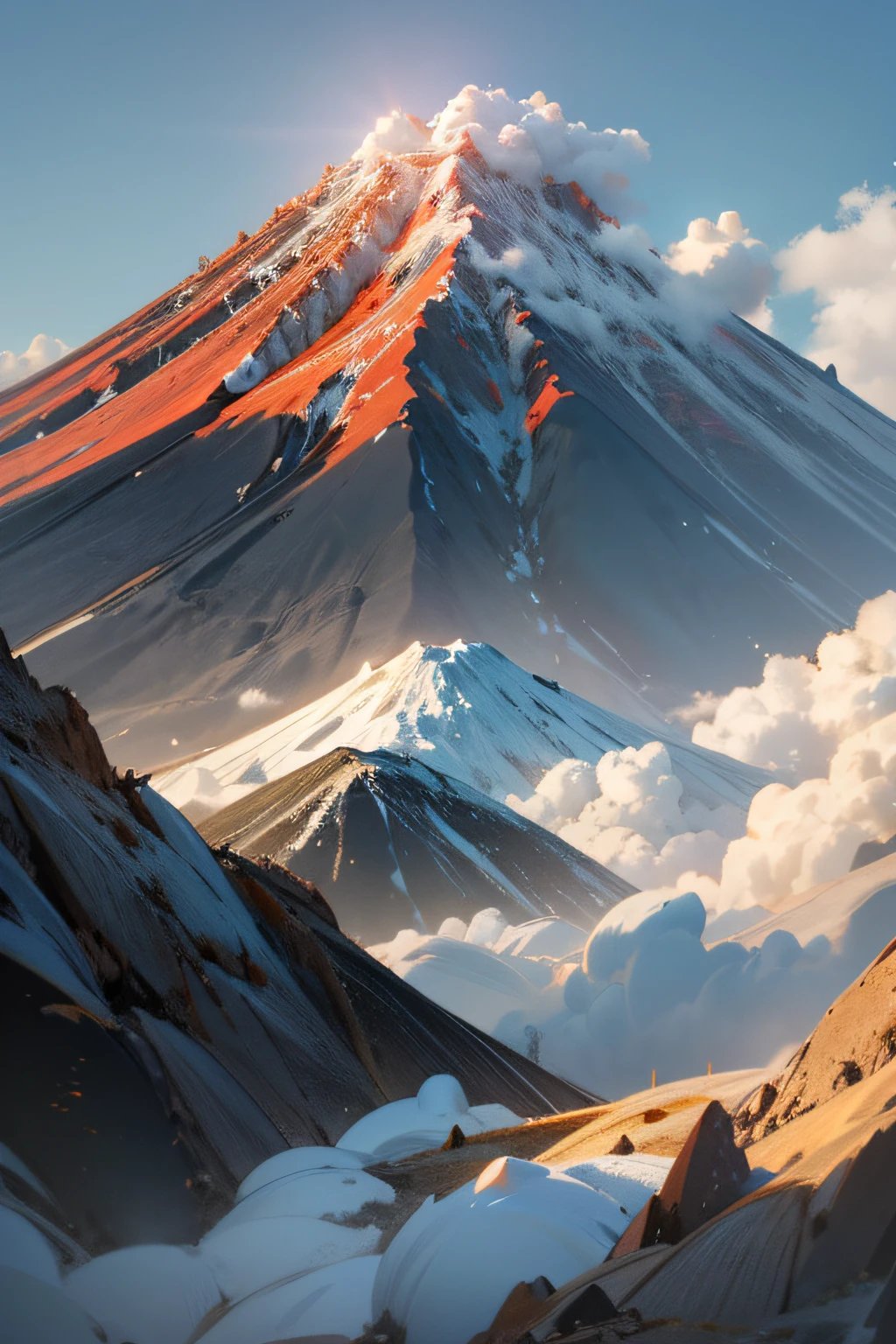 volcanoes,Volcano landscape 4K Ultra HD, 超高分辨率, (Photorealistic: 1.4), Best quality,Masterpiece,