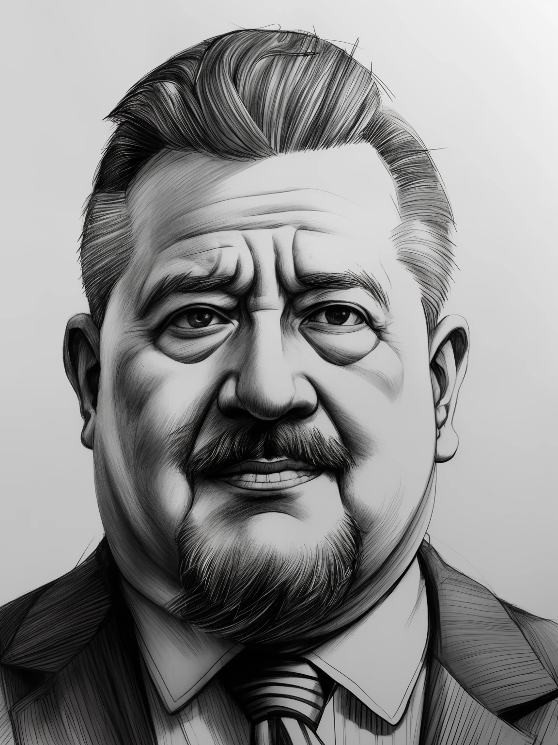 painting of a man, realistic sketch, hyperrealistic sketch, detailed pencil sketch, Pencil sketch, realistic digital drawing, detailed sketch drawing, highly detailed portrait, detailed 4 k drawing, pencil drawing, highly detailed sketch, Realistic drawing, extremely detailed portrait, detailed but rough, pencil drawing illustration, realism drawing, detailed sketch, sketch art,((High quality, Masterpiece:1.4)), 1 man, ((Upper body)), Portrait sketch, Messy drawings, Messy charcoal spots, Unfinished sketch, A sketchbook for a 44-year-old man,Painting in charcoal style, Sketchbook drawing, sketchbook, Beautiful hair, ((Paper material background)), With gray hair,Small stature,gnome,Ugly face,fat guy,fatness,Evil gnomes,Gloomy,sly。Realistic charcoal line, Imperfect drawing, Charcoal shavings, Charcoal production line, imperfections, Wear the same fancy suit as the godfather,Gang boss,Italian suit, ,Realistic