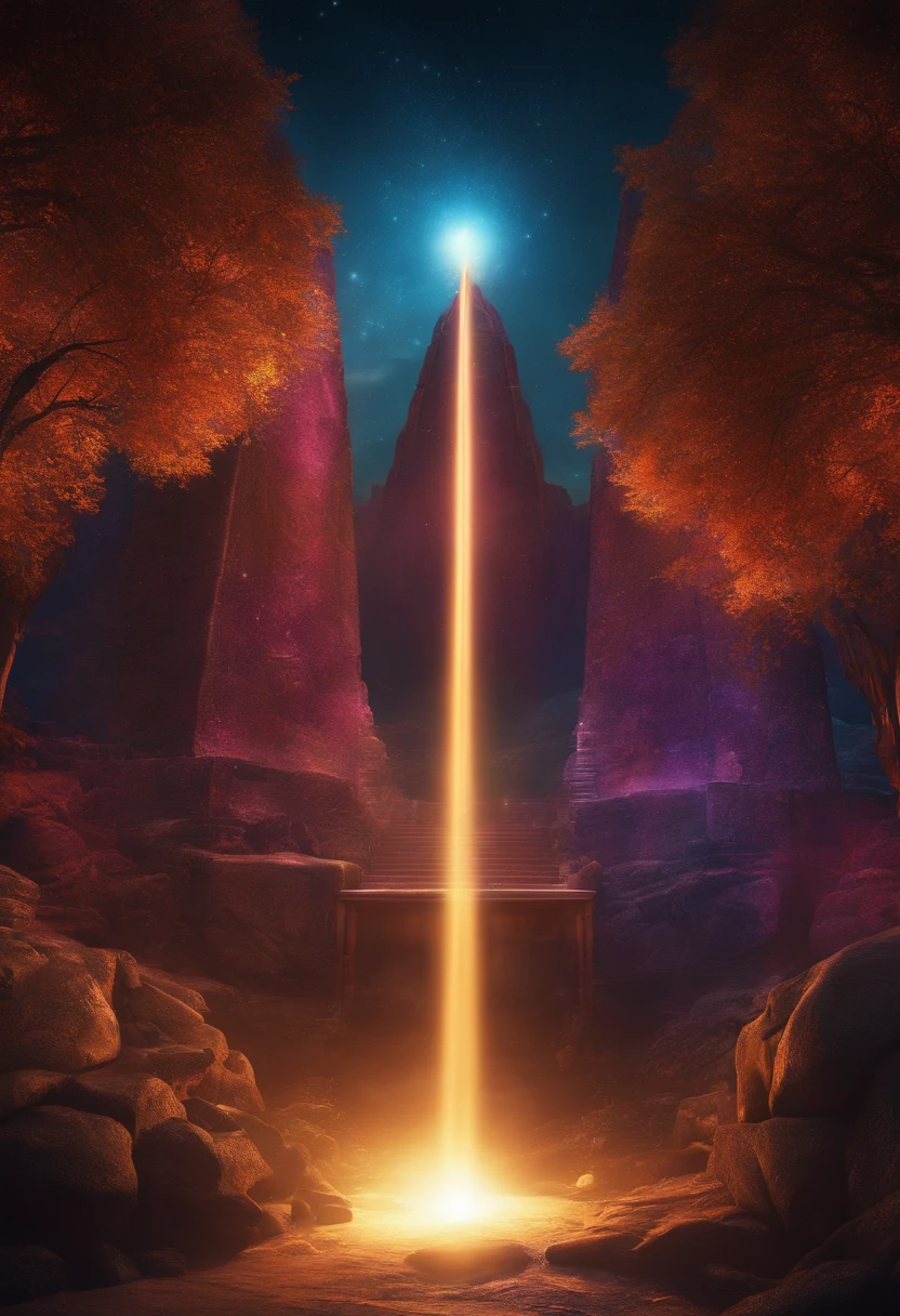 a lit stage digital art animation