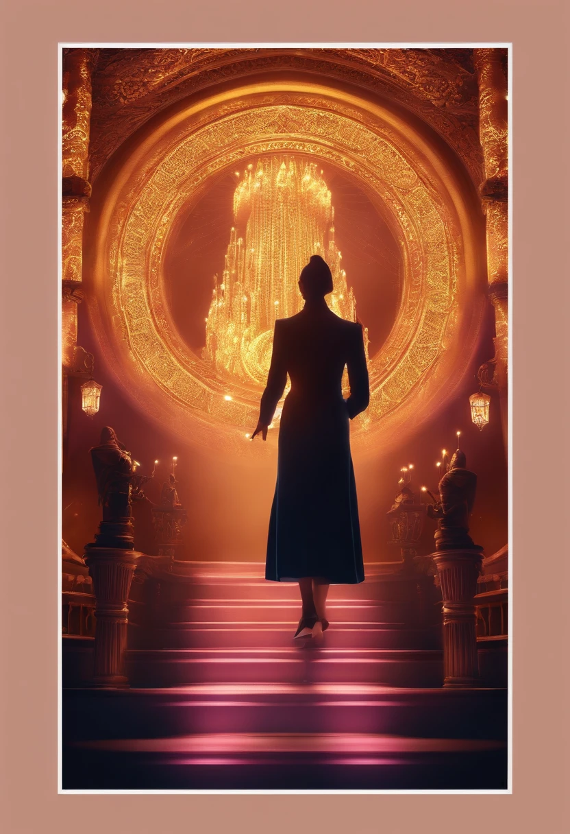 An illuminated stage digital art animation