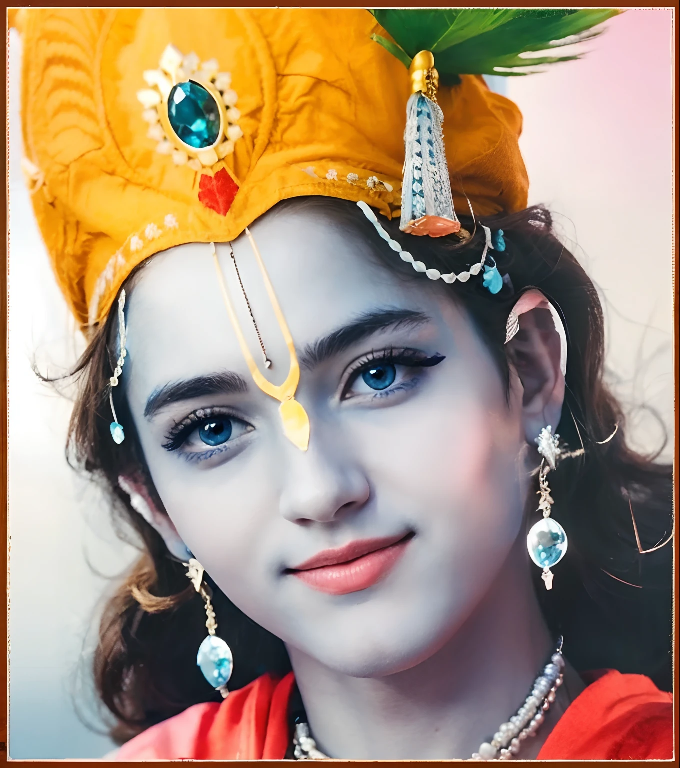 a sky blue color boy pretty face