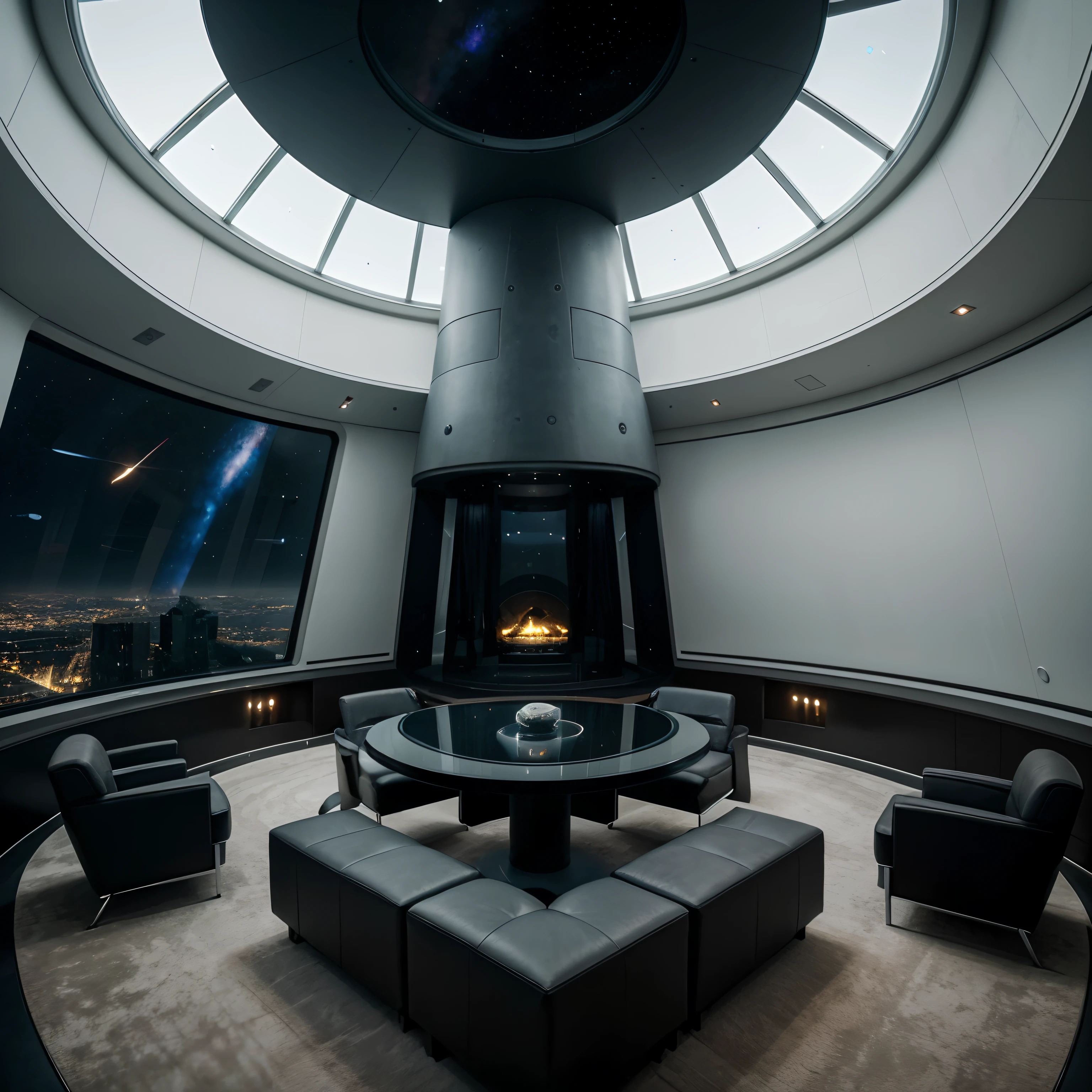 A house that is designed like a spaceship. The house is made of metal and glass, and has a futuristic and sleek appearance. The house has two floors: the lower floor is the cockpit, where the controls and monitors are located; the upper floor is the living area, where there are sofas, tables, chairs, and beds. The house also has an observatory dome on the roof, where the guests can see the stars and planets. The house is an adventurous and innovative way to explore space.