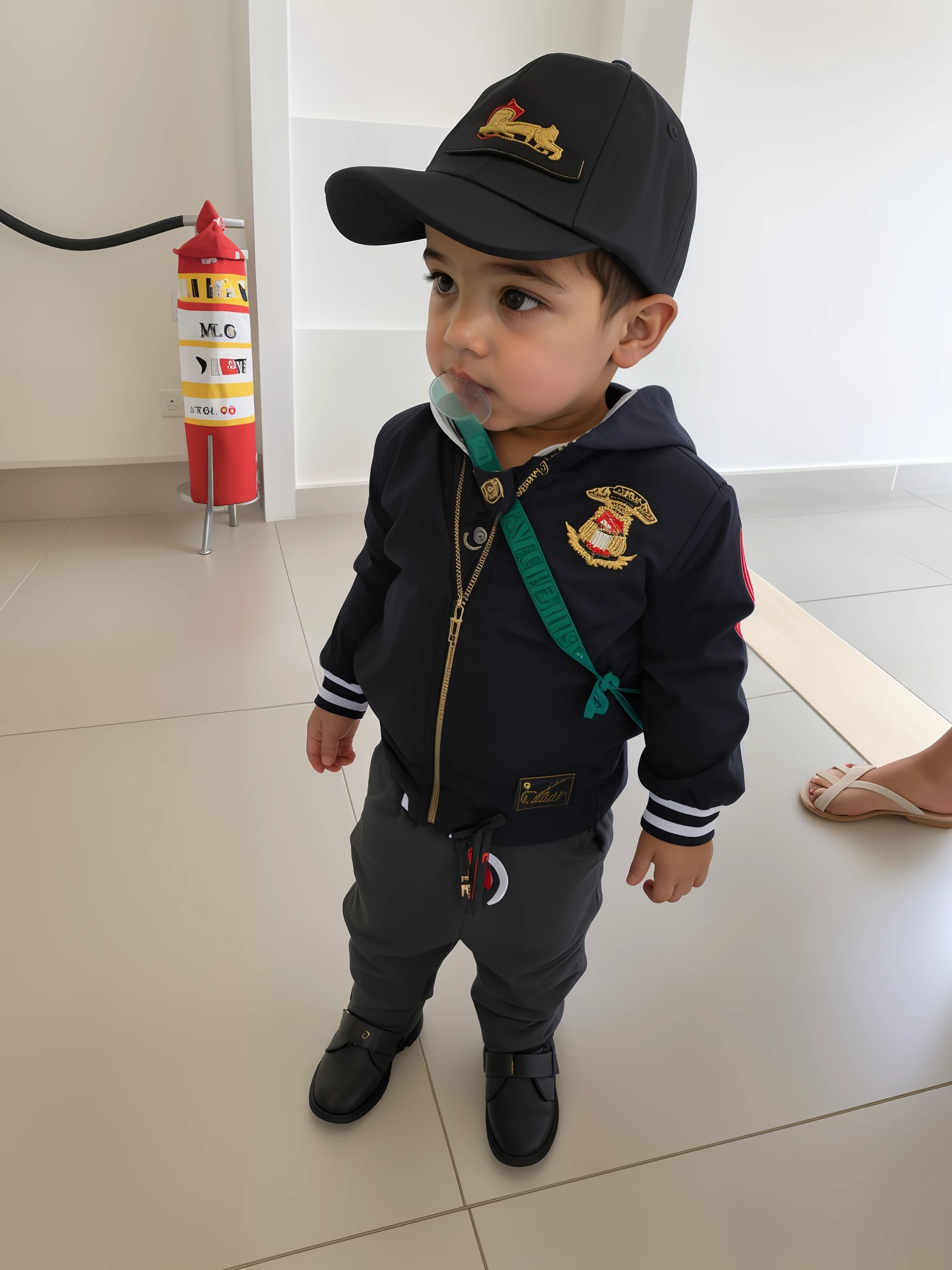 There is a small child standing on a tiled floor in a living room, Matthew 9 5, Reyyan, Beautiful Boy, Riyahd Cassiem, Ismail, by Nándor Katona, Caio Santos, Maximus Jacobs, He is very happy, Full body photo, Diego 5, Jose Miguel Roman Frances, 5 years old, looking beautiful