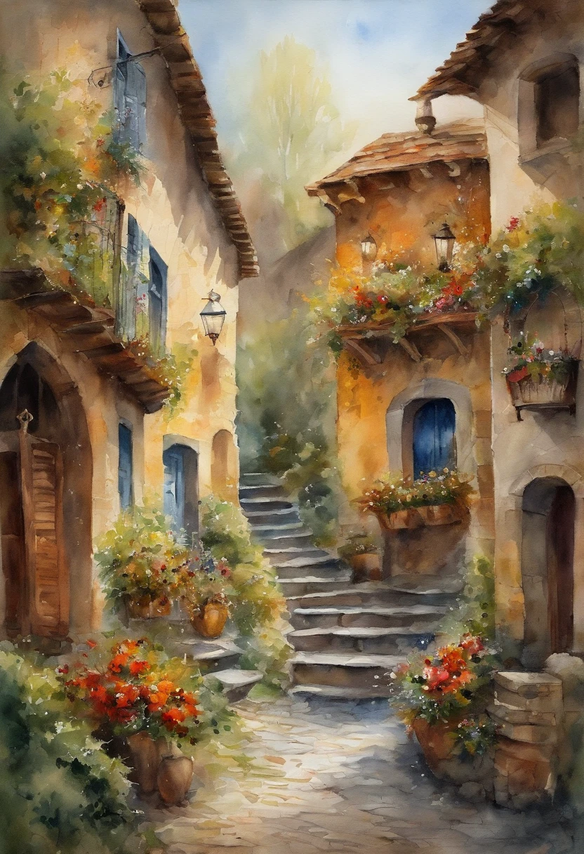 Best Quality, masutepiece, 超High Resolution, (Realistic photos:1.4), surrealism, dream-like,Fusion,A street in a fairytale land