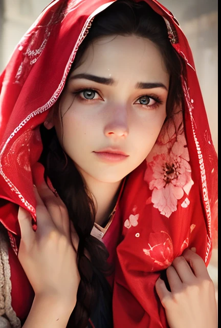 "Create a cinematic representation of Rebecca, A Hebrew woman, In front position, Highlight all attributes of your beauty and facial expressions. She is the central point of this scene. Rebecca was dressed according to the costume of the time and her culture, Focus on details that reflect its Hebrew origins.
Your face, lighting perfect, is the main focus of the scene. Seus olhos, em cor azul escuro, They attract attention with expressions of sadness and hope at the same time. Her lips, Sensual and seductive, Enhance its natural beauty with subtle colors.
Rebecca wears clothes that enhance her figure and accentuate femininity, without losing the modest character of its culture. Her hair is carefully arranged,And decorate with scarves,Reflects her Hebrew ancestry.
About the price, Rebecca expressed the loss she faced over the years and the pain of not yet having children. She sought comfort in her faith, But she was discouraged. Isaac, Her husband, is by your side, Reminisce about Sarah's story,And urged her to continue trusting God, Despite adversity.
Rebecca's depiction should capture every detail of her beauty, Highlight its Hebrew origin and the emotions of the scene. The focus should be on her facial expressions when facing difficulties in life
