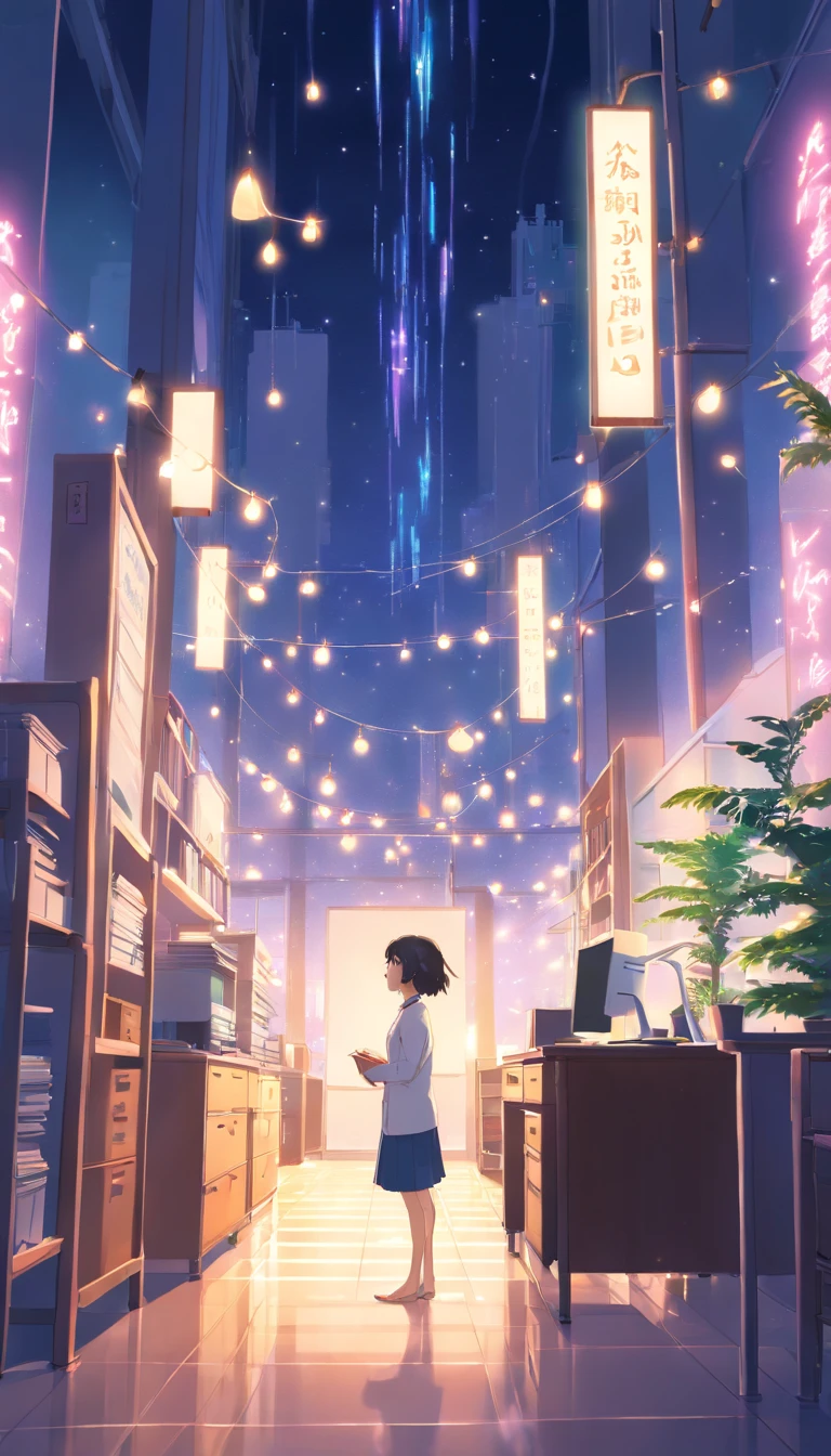 ((full of lights,Late night office),(fault,A white space,Disappeared so cleanly),(Volumes pile up,Sighed),(Past lives are not much different,Lost myths))