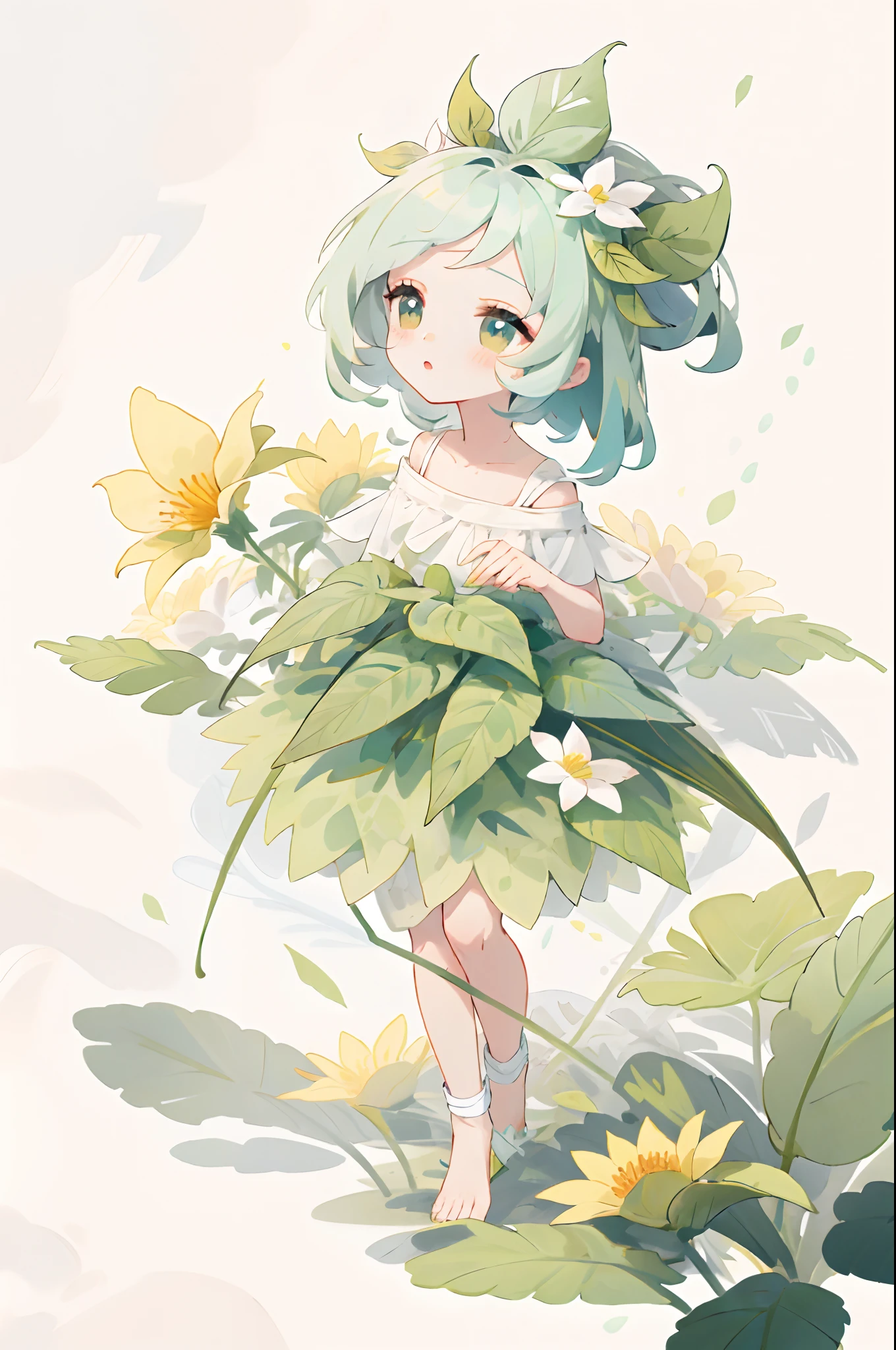 cute, naked, nude, happy, sunny, flowers