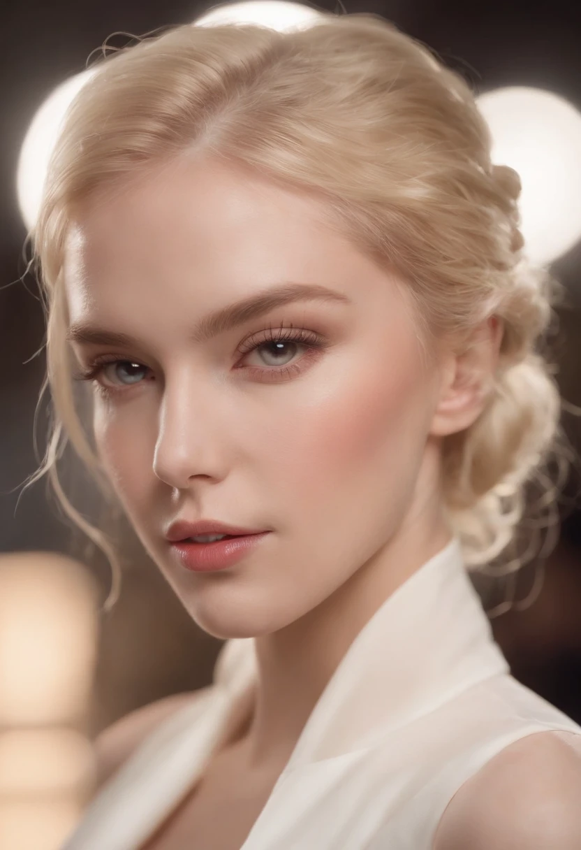 Cinematic soft lighting illuminates a stunningly detailed and ultra-realistic a close up of High fashion, haute couture pro pfotoshoot, fashion editorial vog , magazine, blond girl futuristic fashion shrimp gamba roja nigiri++, hat is trending on ArtStation. Octane is the perfect tool to capture the softest details of this 16k photography masterpiece