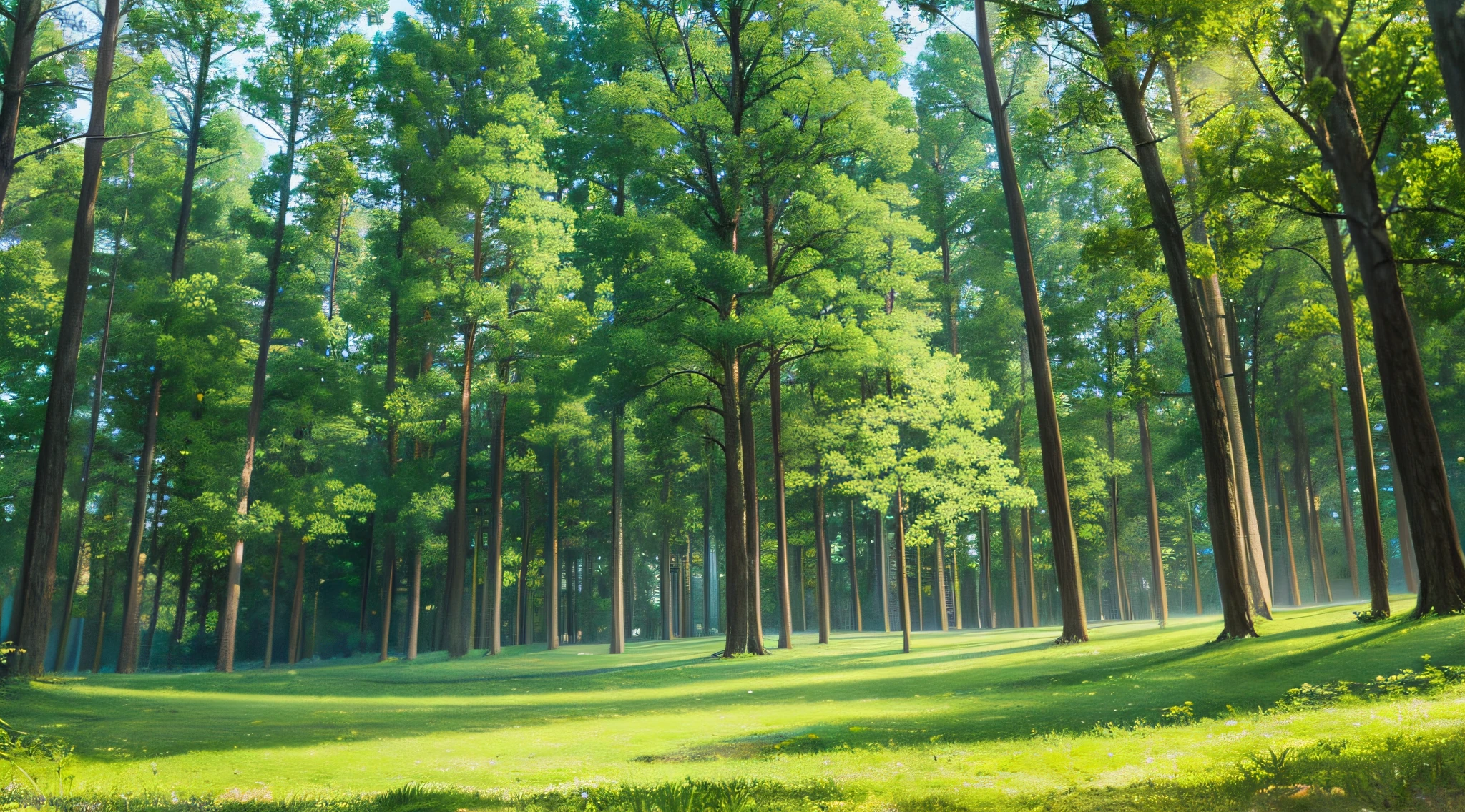 the forest background is spacious
