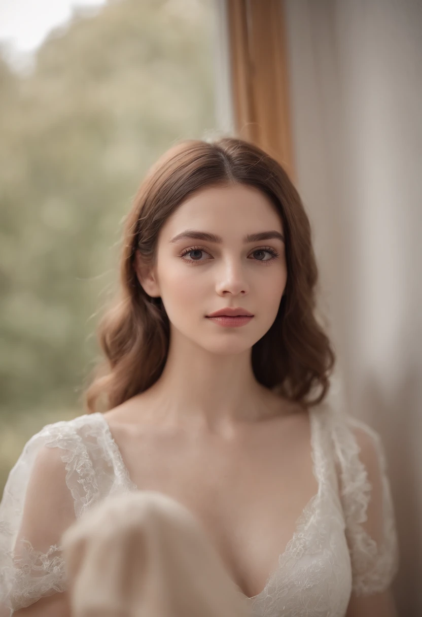Uphotoréaliste, Best quality, hyper detailed, Soft natural light from the window Nikon Z6 Camera 35mm lens Aperture f/2.8 Manual ISO 200 Focal Length Adjustments : 35 mm Moderate depth of field to emphasize the subject Warm, soothing colors. Une de un an dans une chambre.