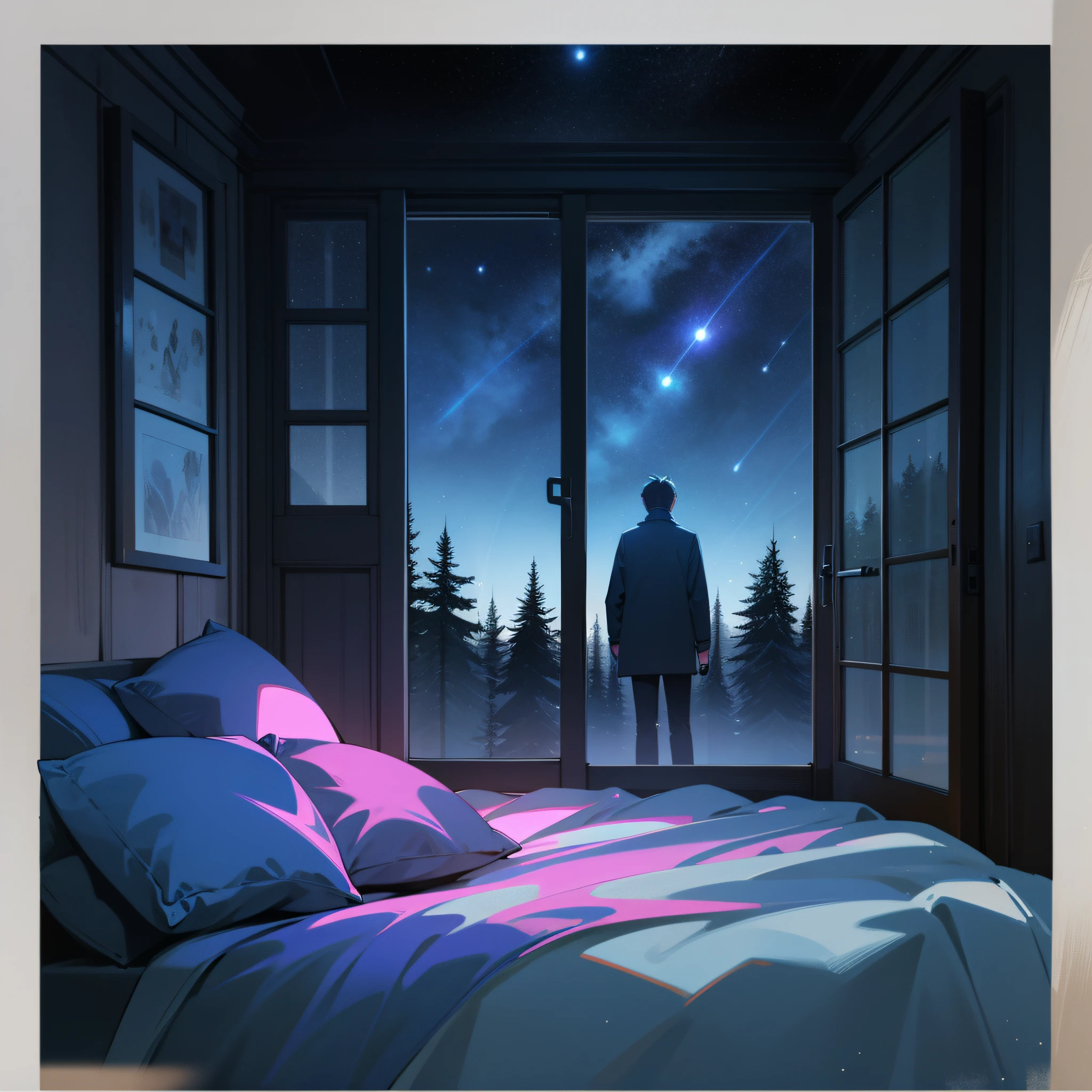 SeaArt Bot
Txt2Img
SeaArt 2.0
21:37:24
High image quality、4K、Room with large windows、Large bedroom、starrysky、Starry sky、grand、conifer、Big forest outside the window、deep in the night、darkened room、Bedroom、futon bedding、kosmos、Starry sky seen from the window、Shadow of a person、One young man、silhuette、Fantastical、total darkness、dark sky、stele、The electricity is turned off、Inorganic room、Man Standing Outside The Window、Inorganic room、