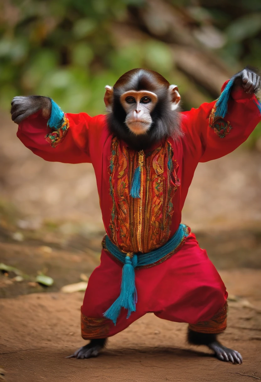 a monkey dancing cupeira from brazil