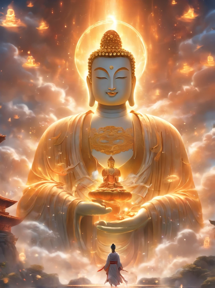 ((Masterpiece)),(Best quality)),China-style,In the universe, The huge Maitreya Buddha statue stands in space,Gaze at the earth,Standing Buddha statue,with light glowing,Glow effects,Pilgrims on the road,Hyper-realistic,Ultra photo realsisim,Real Photographics,8K,High definition,high qulity,Works of masters,super-fine,Chinese black and white ink style,(((white colors))),Decolorization,Smudge,ink,8K,super-fine,high qulity,(((OC renderer)))