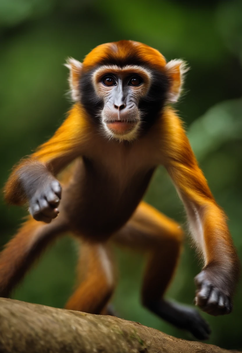 a monkey dancing cupeira from Brazil, realistic