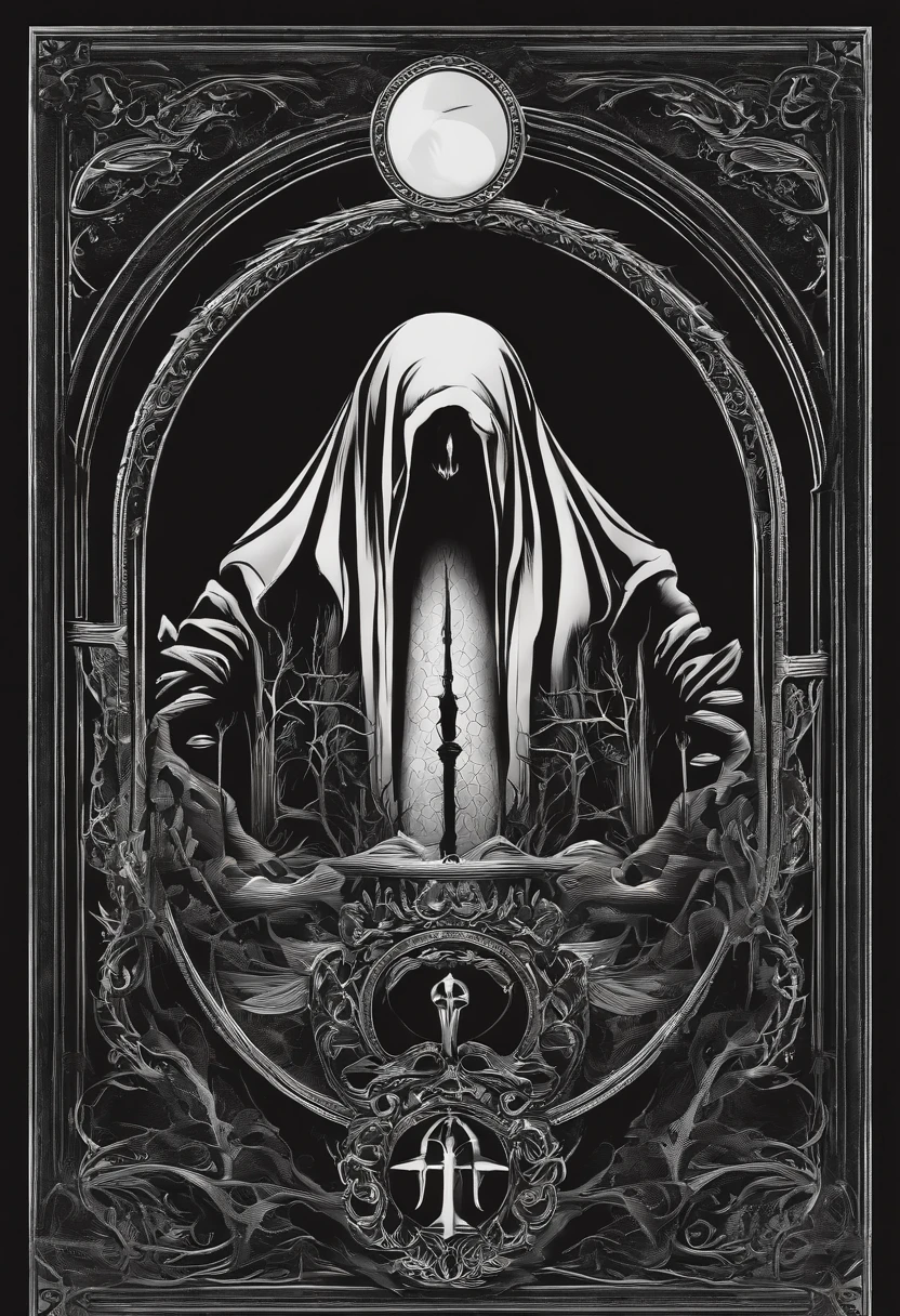 "(Best Quality,hight resolution:1.2),minimalistic,Two-dimensional logo,[The Cult of the Eternal Eclipse] Logo,(death:1.1),(braid:1.1),(Hooded figure:1.1),(mysterious:1.1),(a hidden face:1.1),(Dark:1.1),(SINISTER:1.1),(SINISTER:1.1),(eldritch:1.1),(intriguing:1.1),(symbolic:1.1),(Mystical:1.1),(Enigmatic:1.1),(Muted colors:1.1),(abstract:1.1),(ominous vibe),(black and white:0.9),(Contrast:0.9),(sharp lines:0.9),(visually striking),(Sleek design),(Simplified form),"